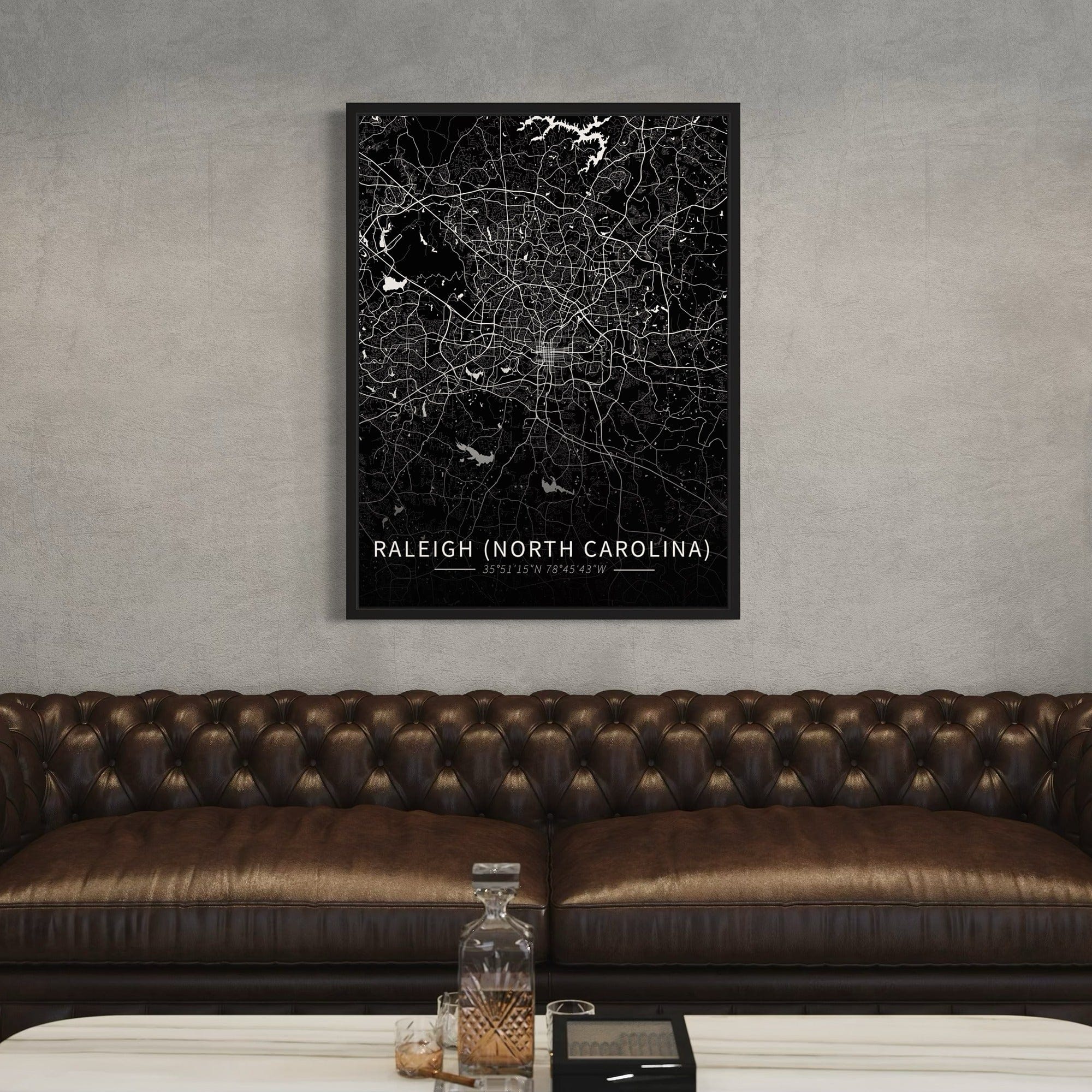 Raleigh City Map Canvas