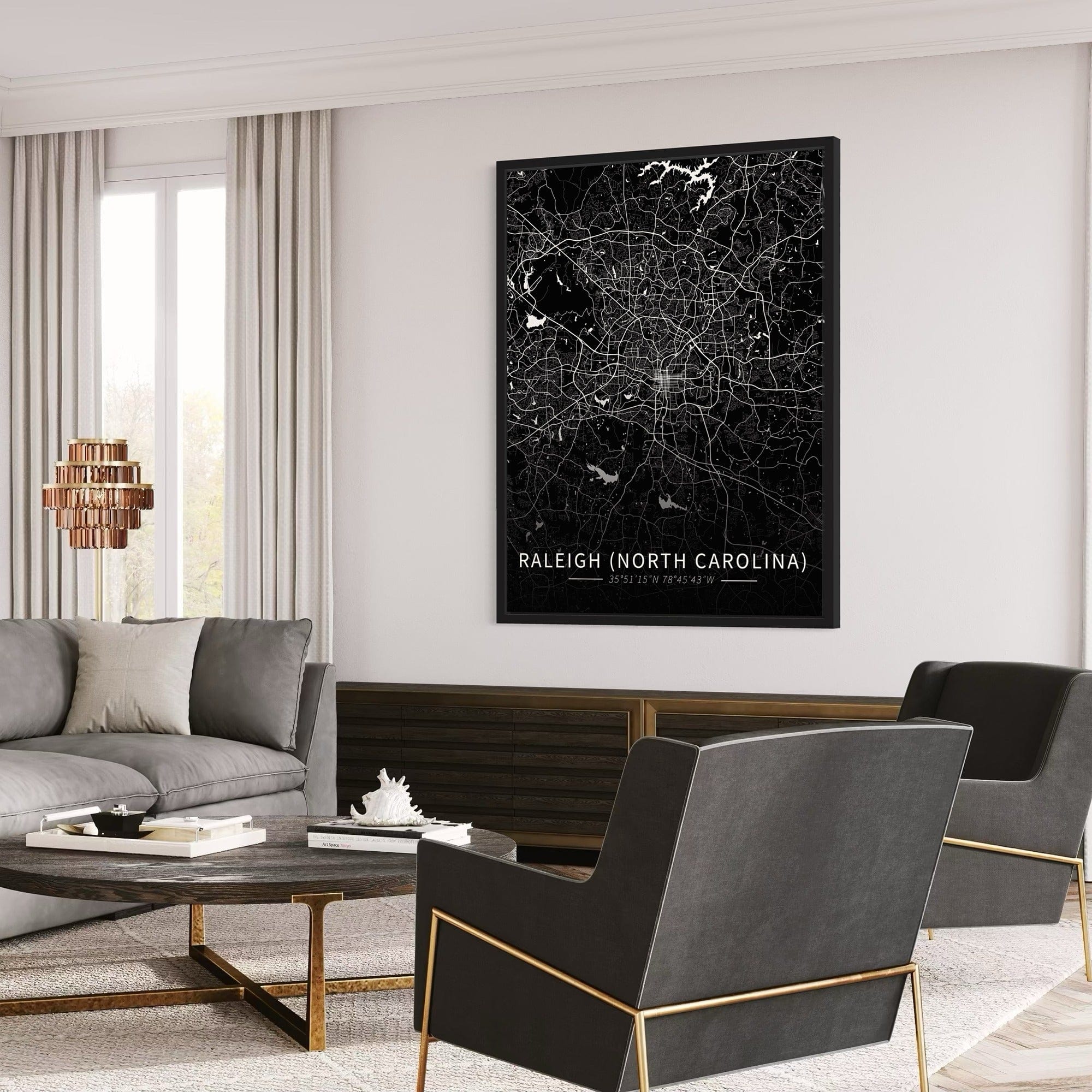 Raleigh City Map Canvas