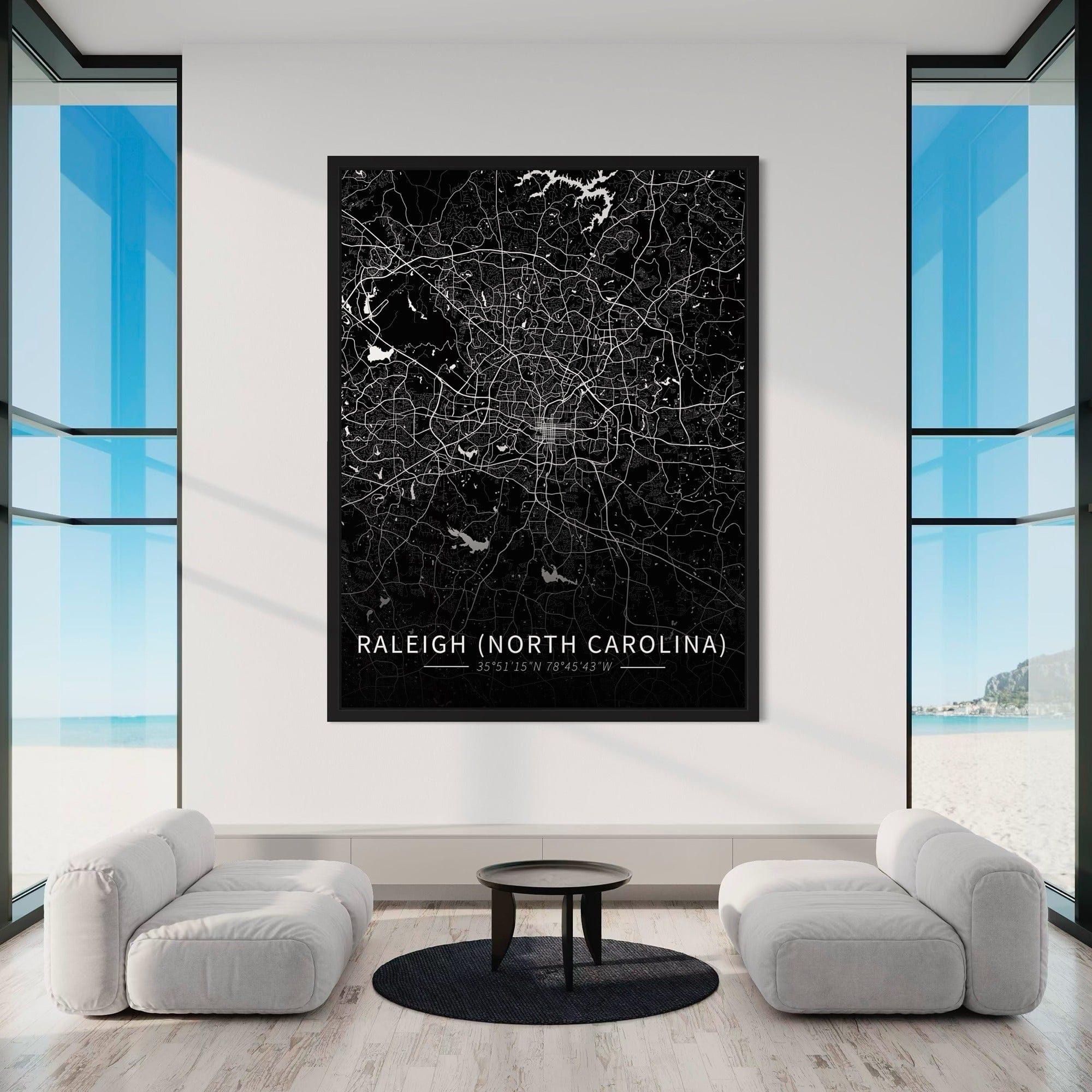 Raleigh City Map Canvas