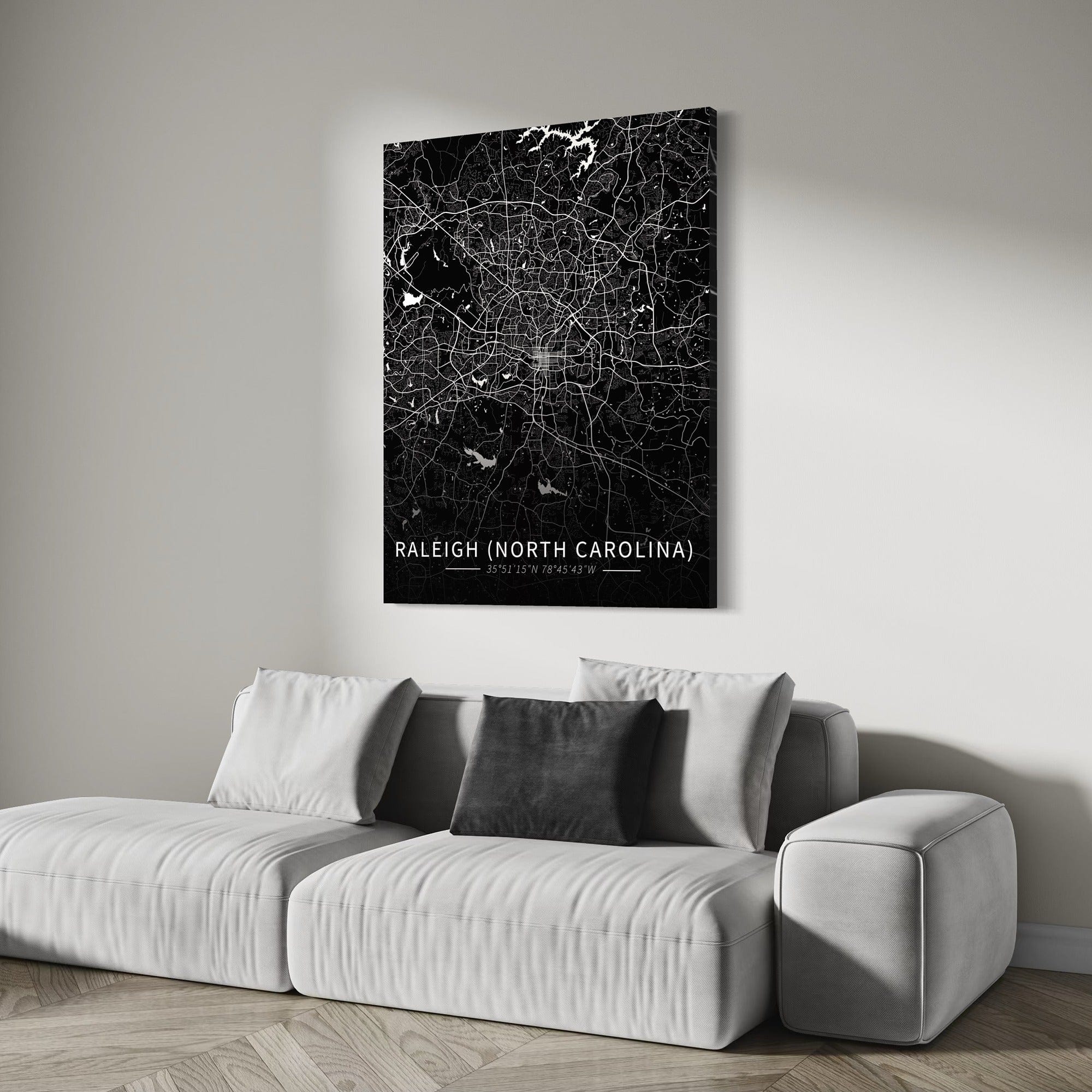 Raleigh City Map Canvas