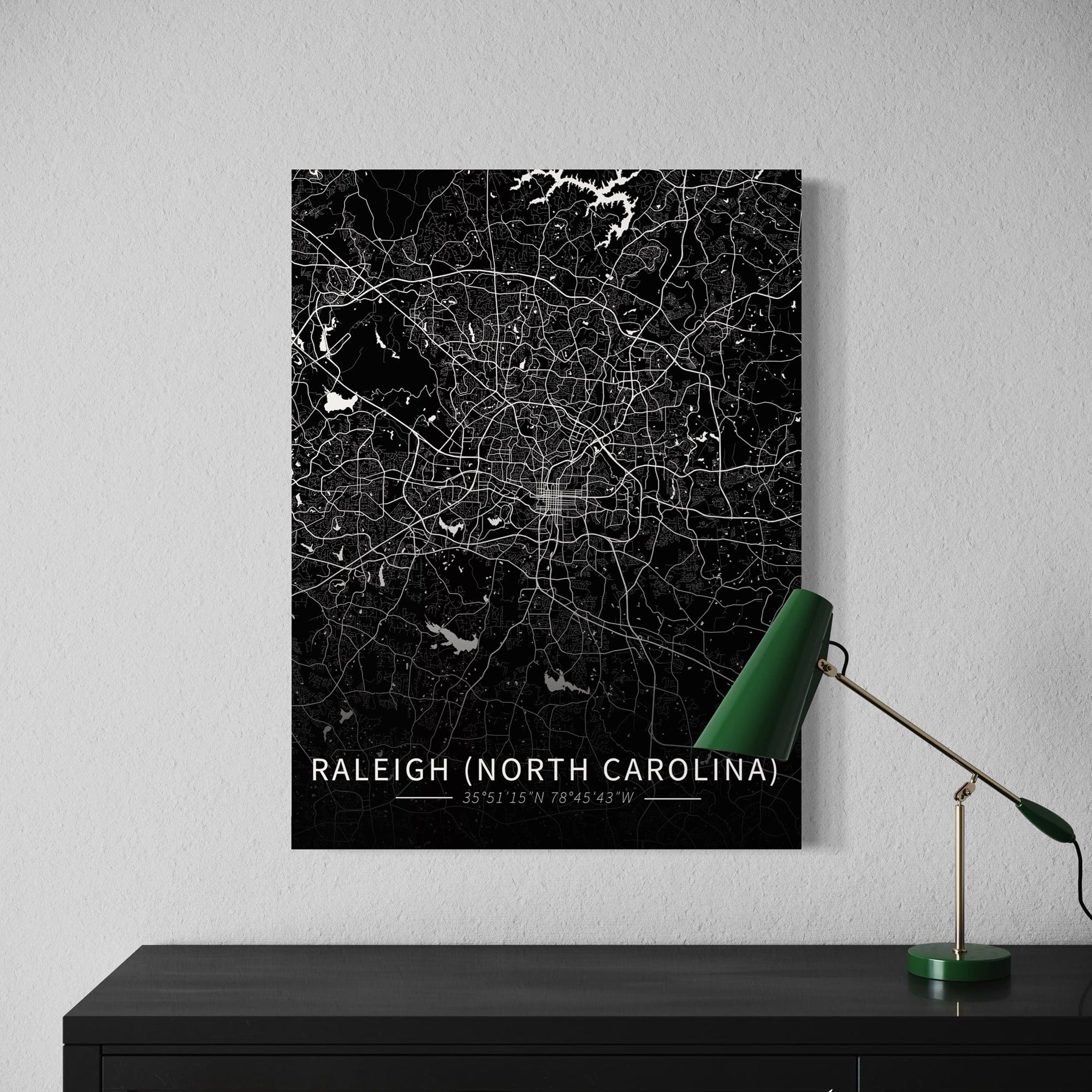 Raleigh City Map Canvas