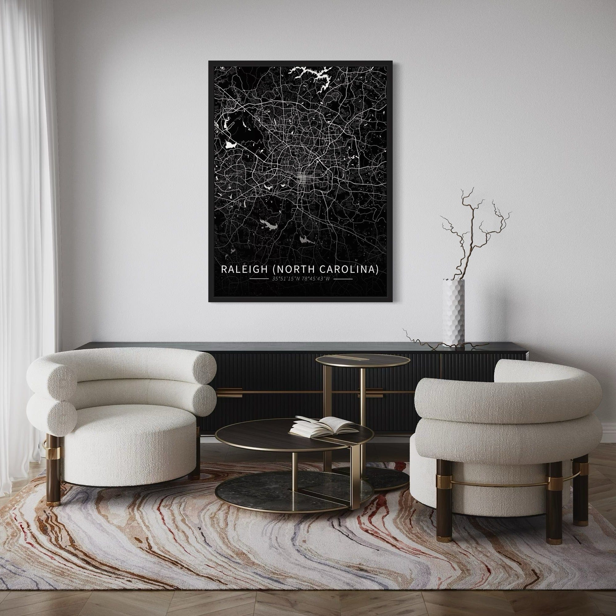 Raleigh City Map Canvas
