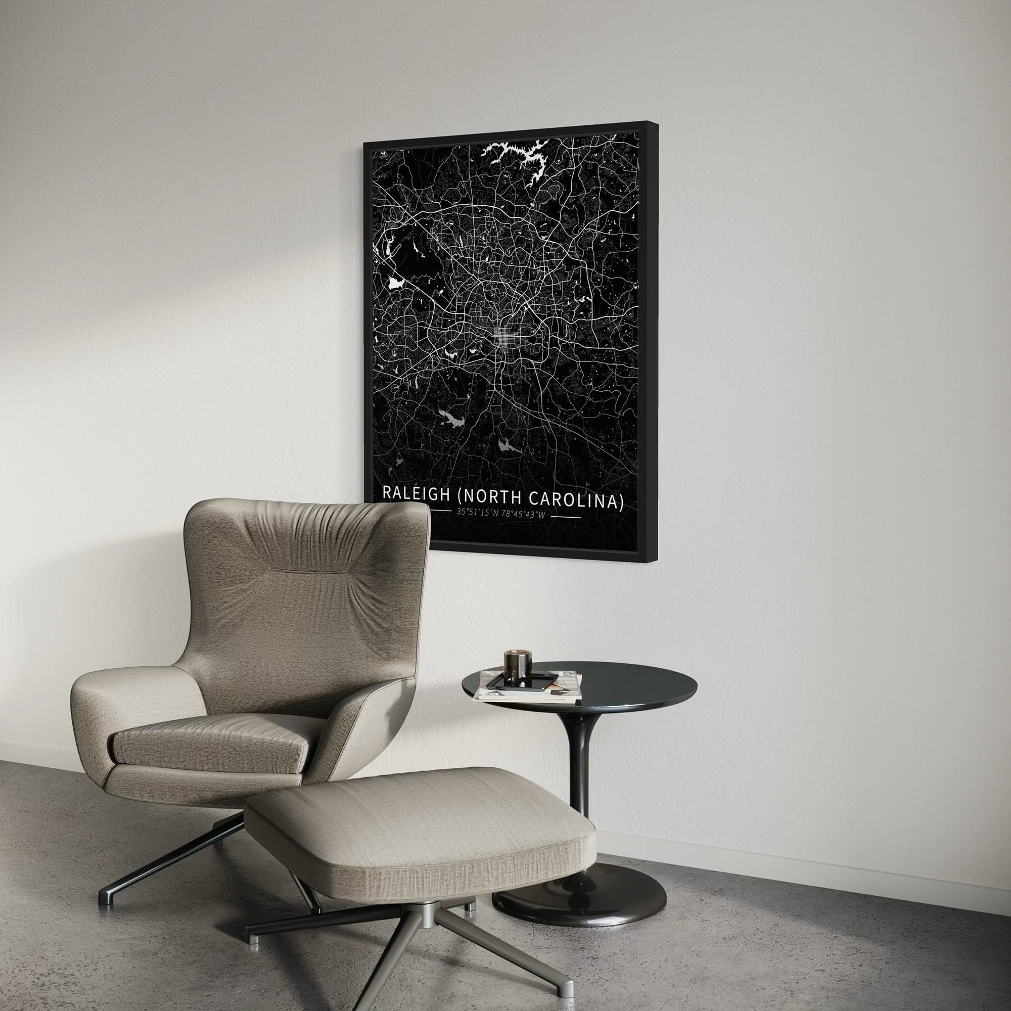 Raleigh City Map Canvas