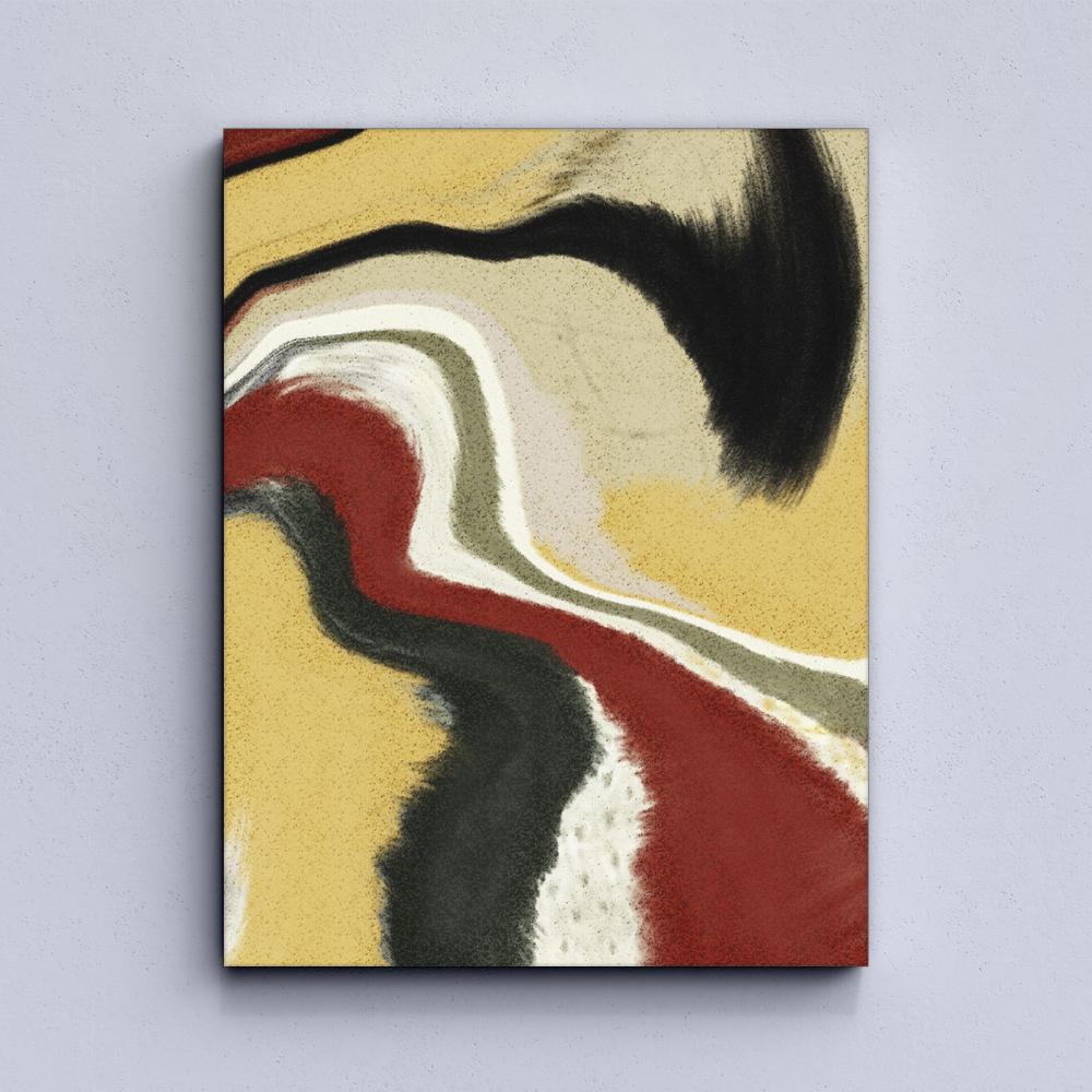 Red Yellow & Black Abstract Canvas