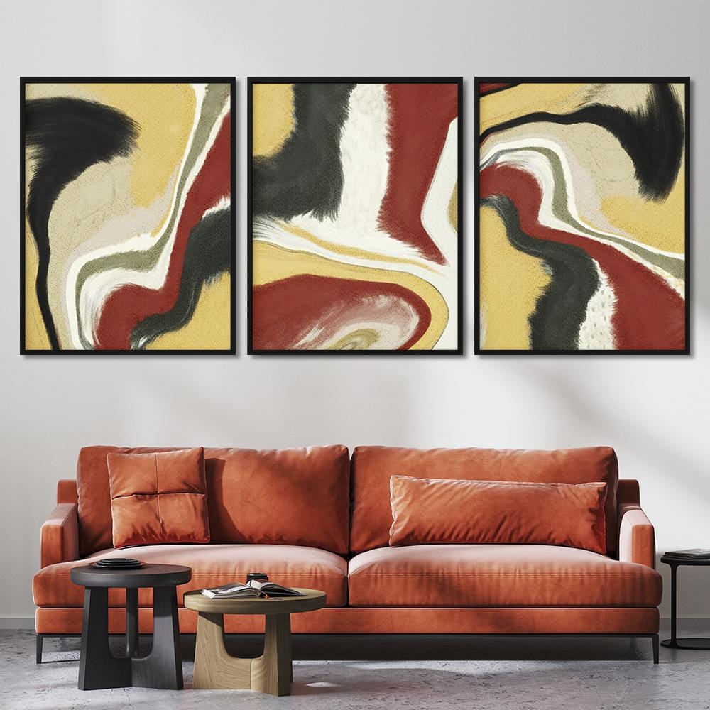 Red Yellow & Black Abstract Canvas