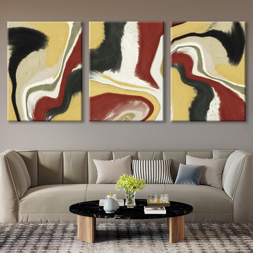 Red Yellow & Black Abstract Canvas