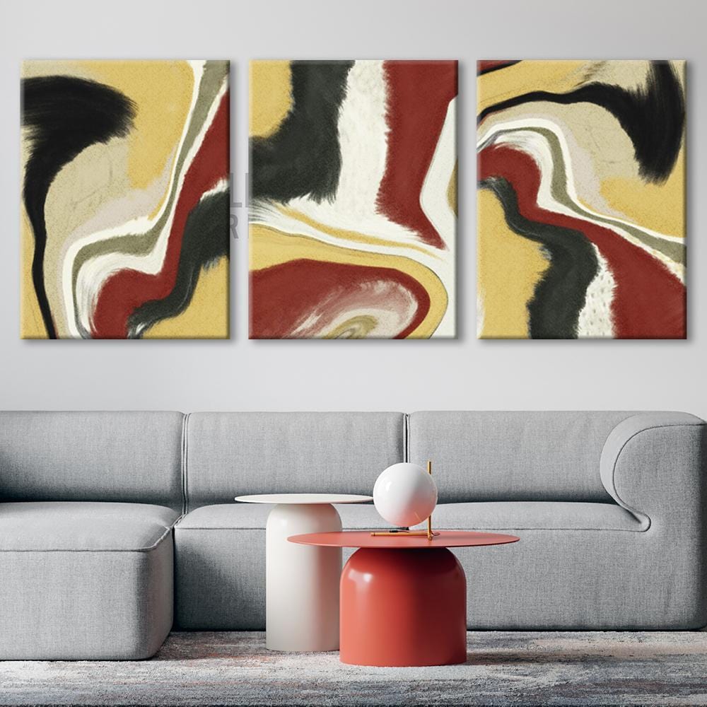 Red Yellow & Black Abstract Canvas