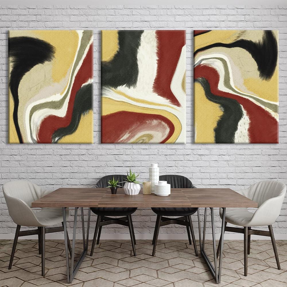 Red Yellow & Black Abstract Canvas