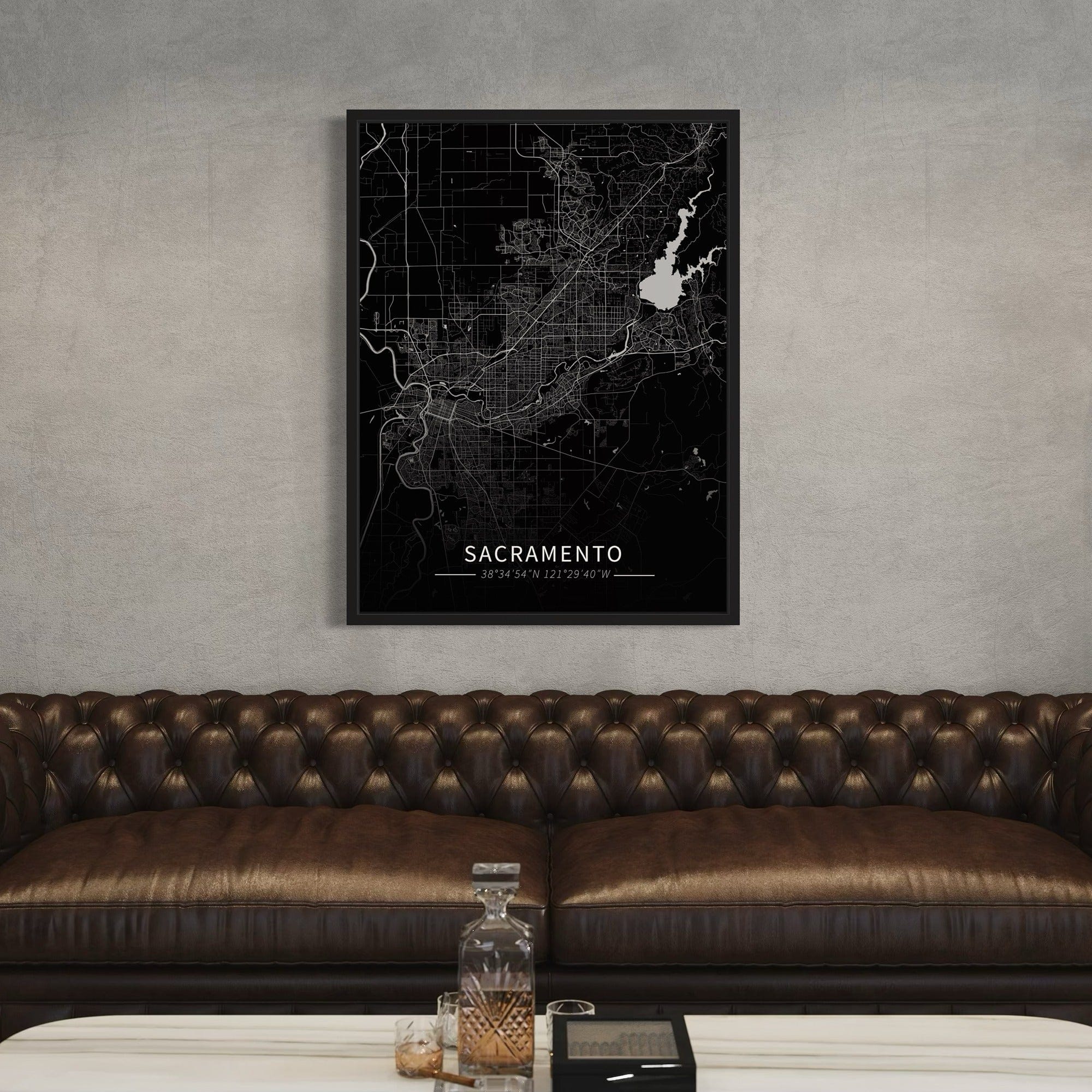 Sacramento City Map Canvas
