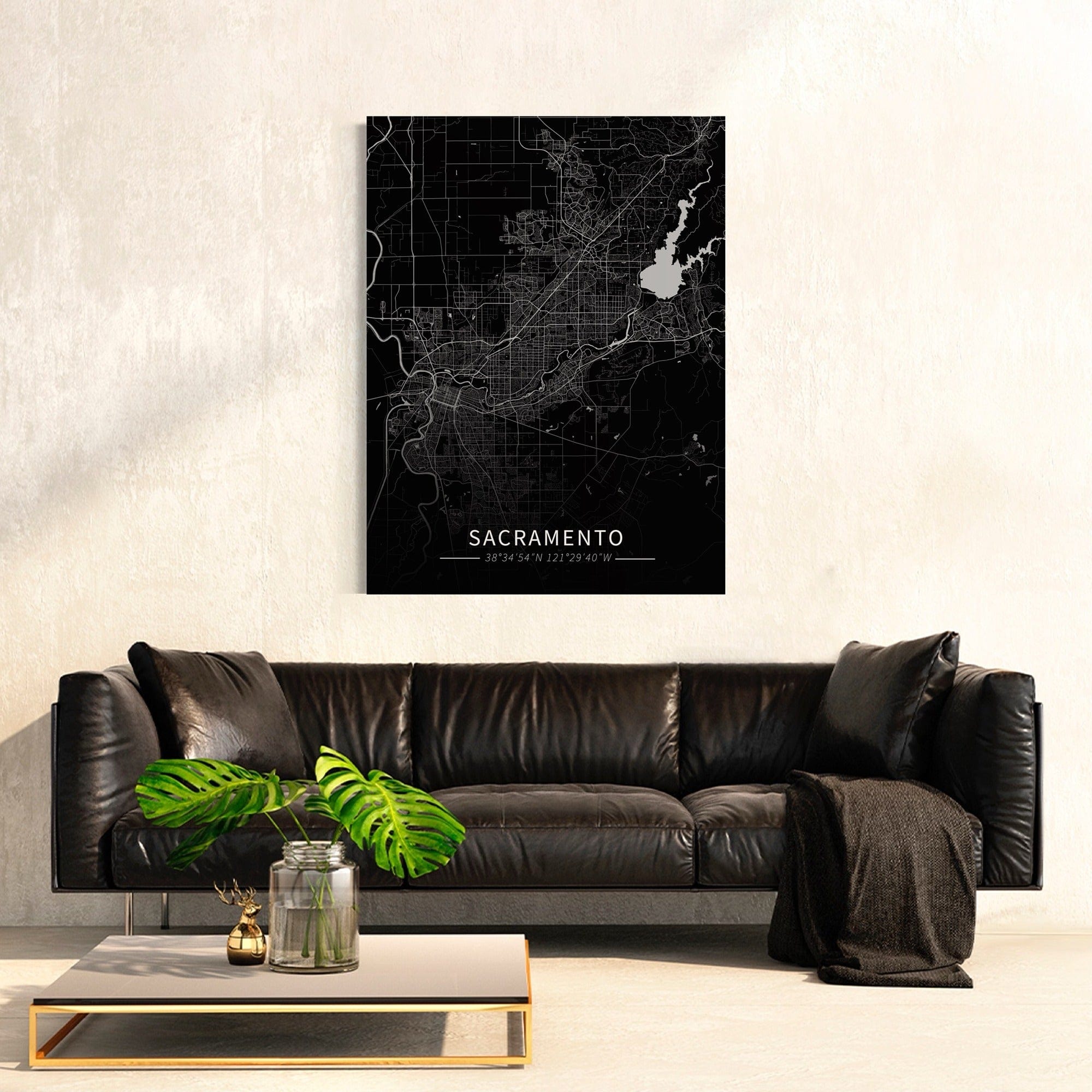 Sacramento City Map Canvas