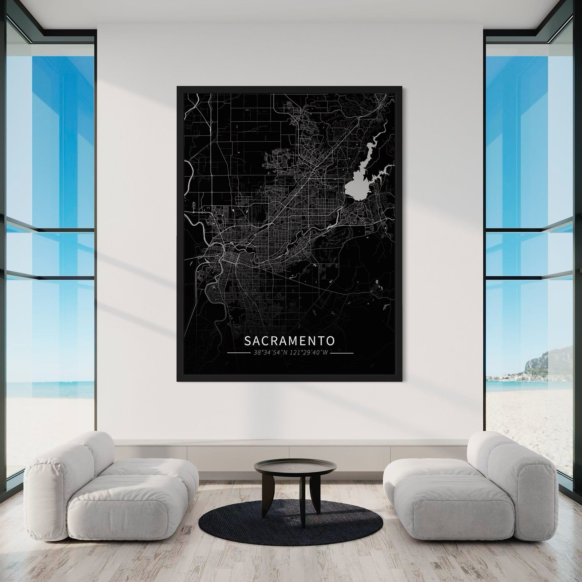 Sacramento City Map Canvas