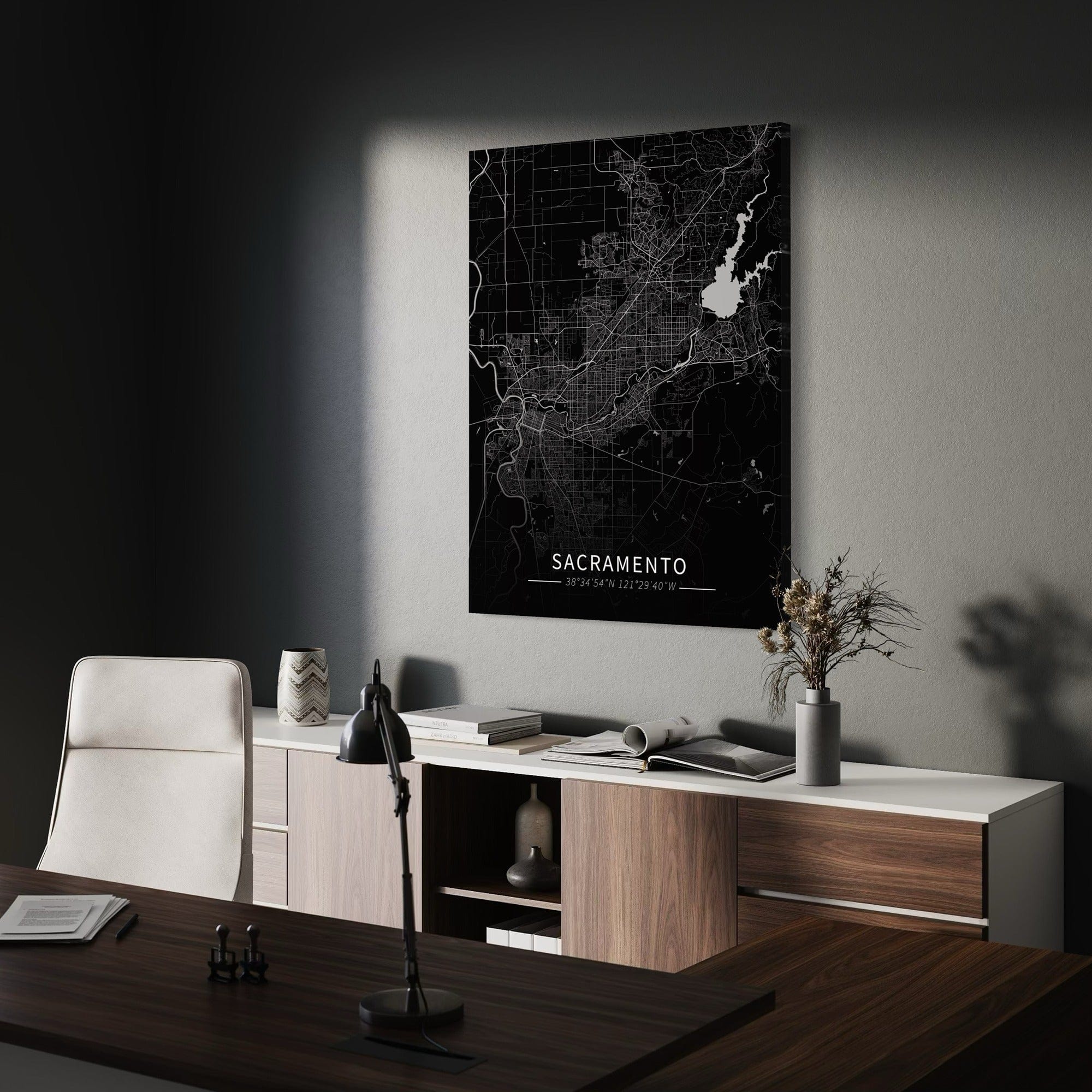 Sacramento City Map Canvas