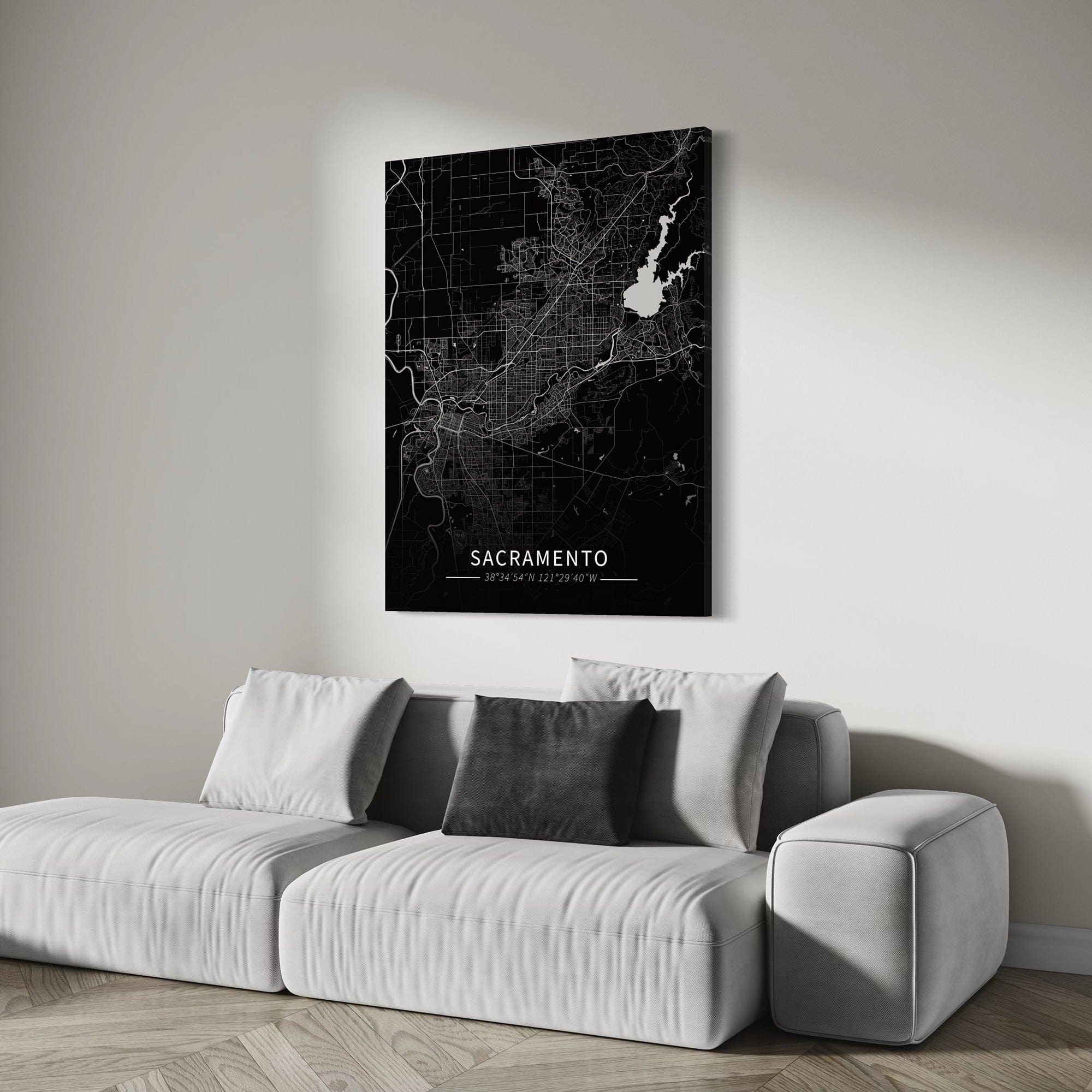Sacramento City Map Canvas