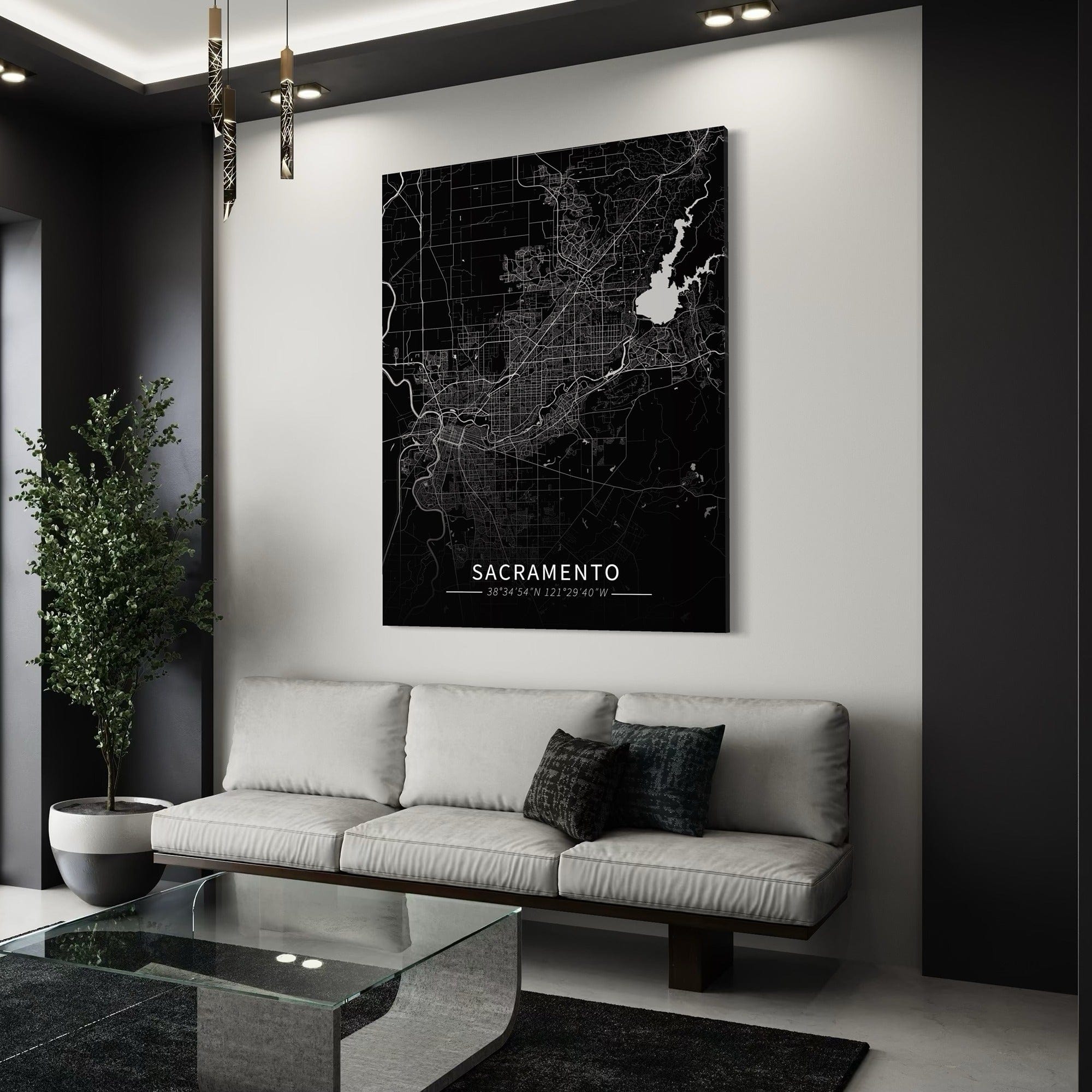 Sacramento City Map Canvas
