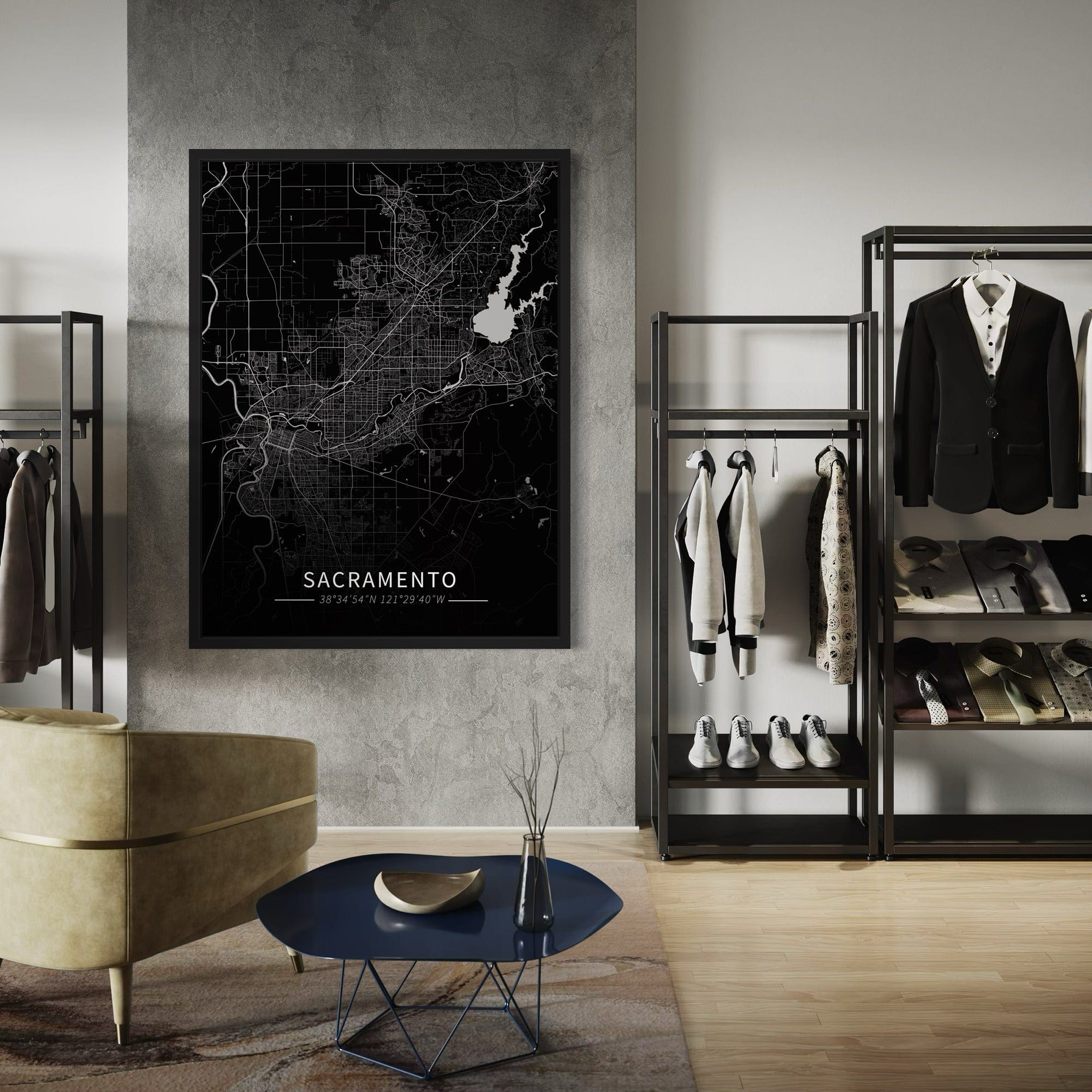 Sacramento City Map Canvas