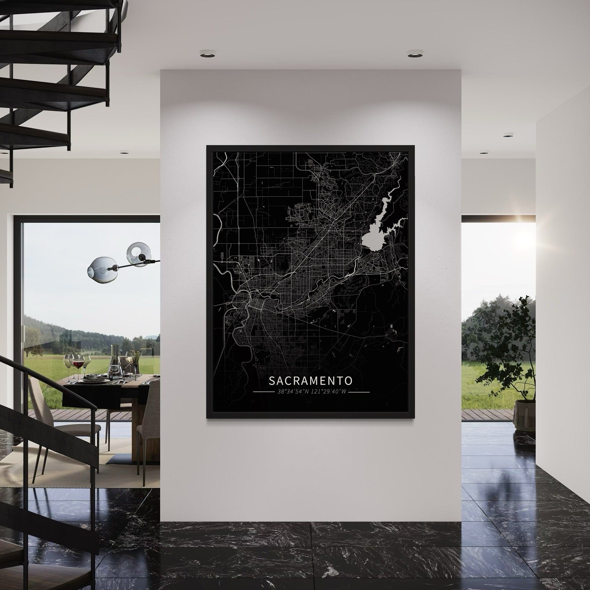 Sacramento City Map Canvas