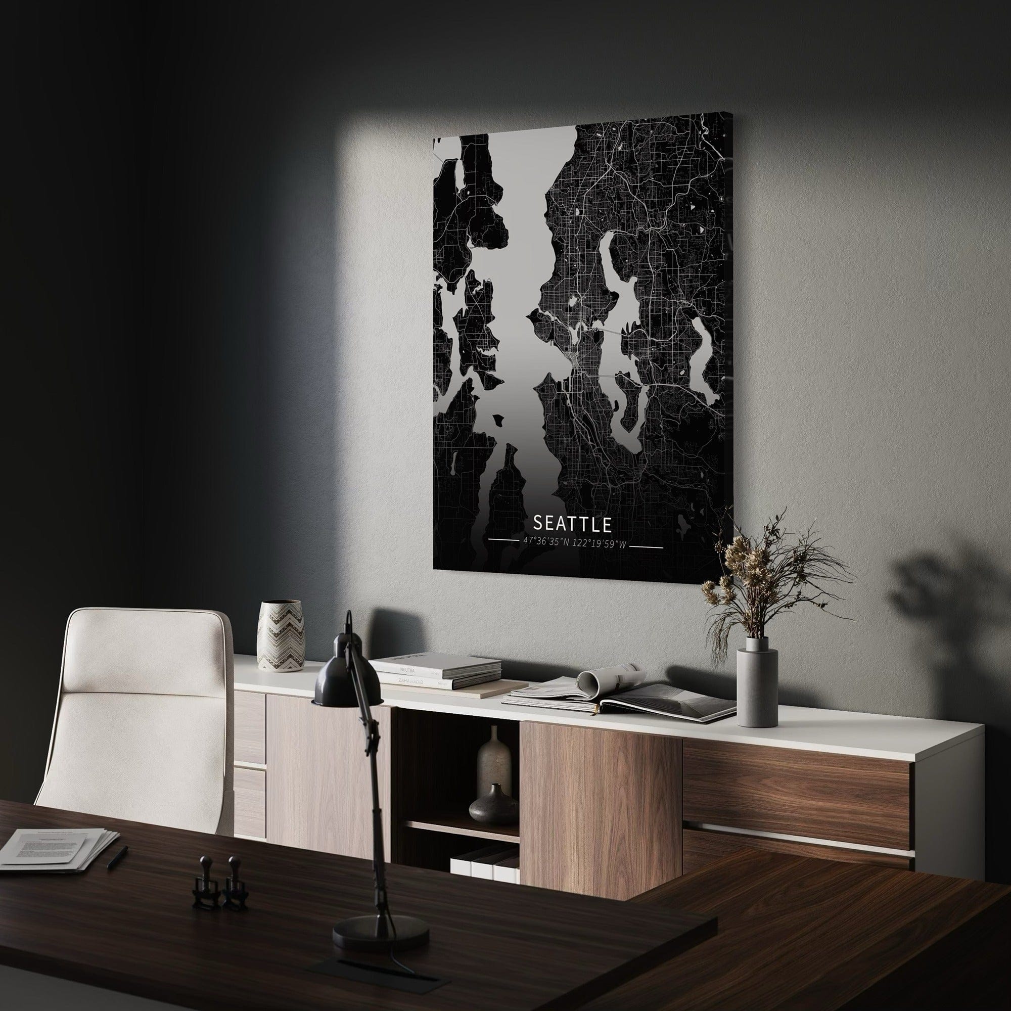 Seattle City Map Canvas