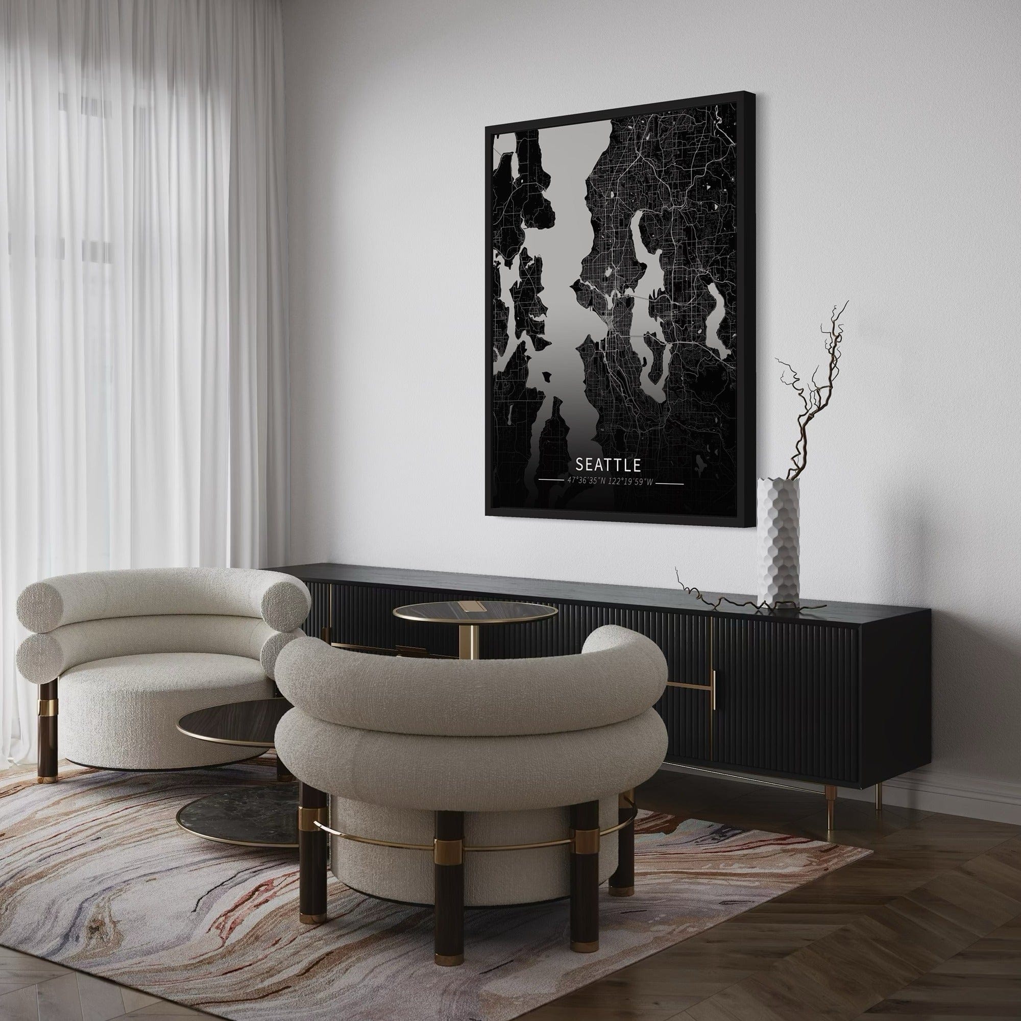 Seattle City Map Canvas