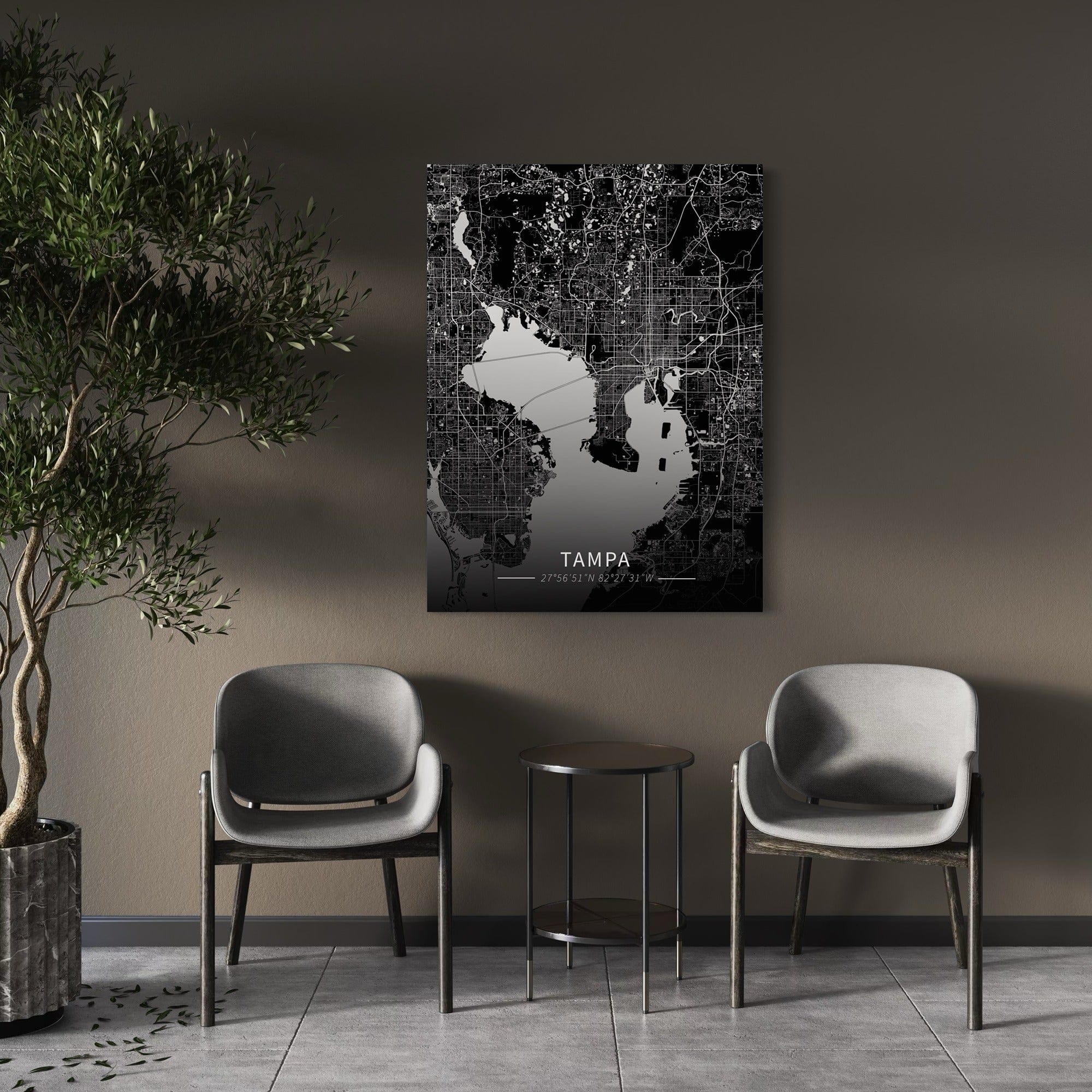 Tampa City Map Canvas