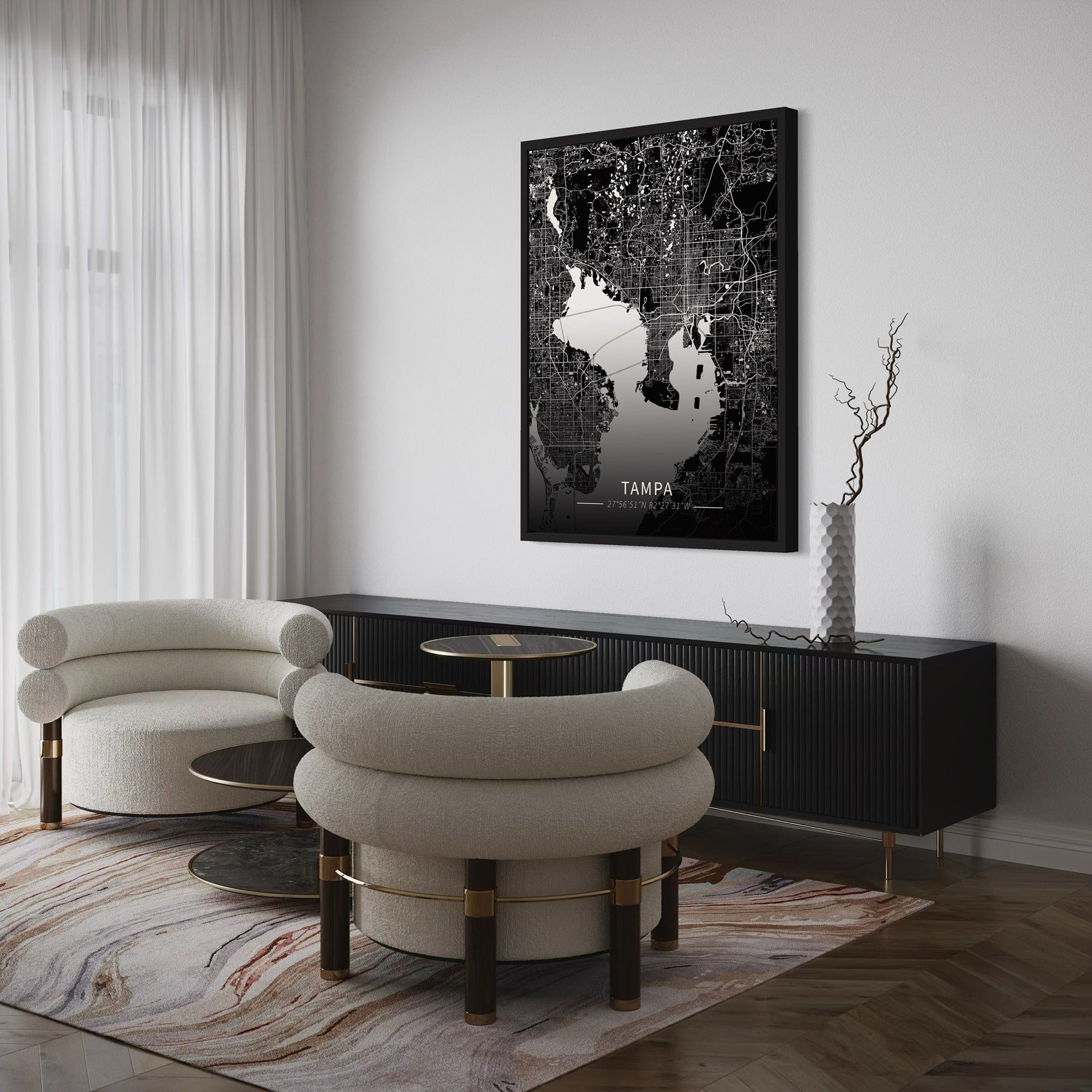 Tampa City Map Canvas