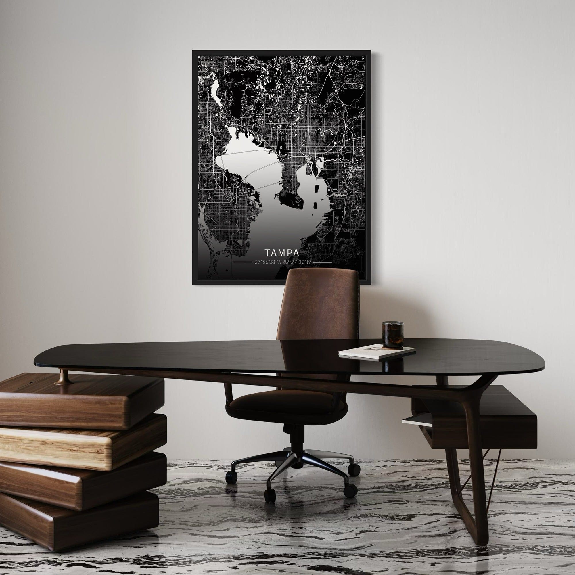 Tampa City Map Canvas