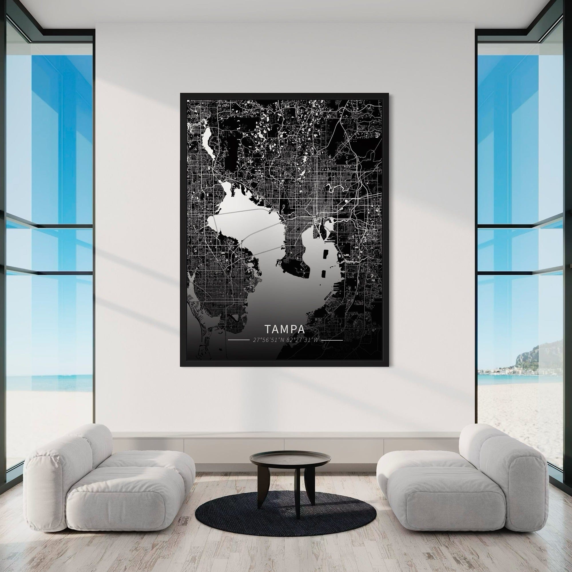 Tampa City Map Canvas