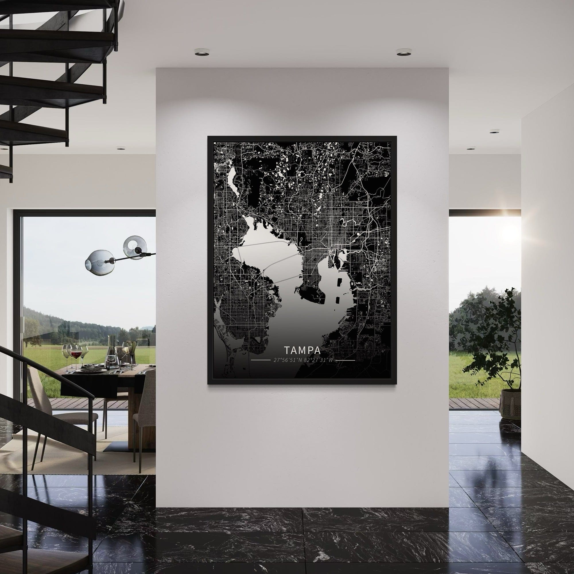 Tampa City Map Canvas