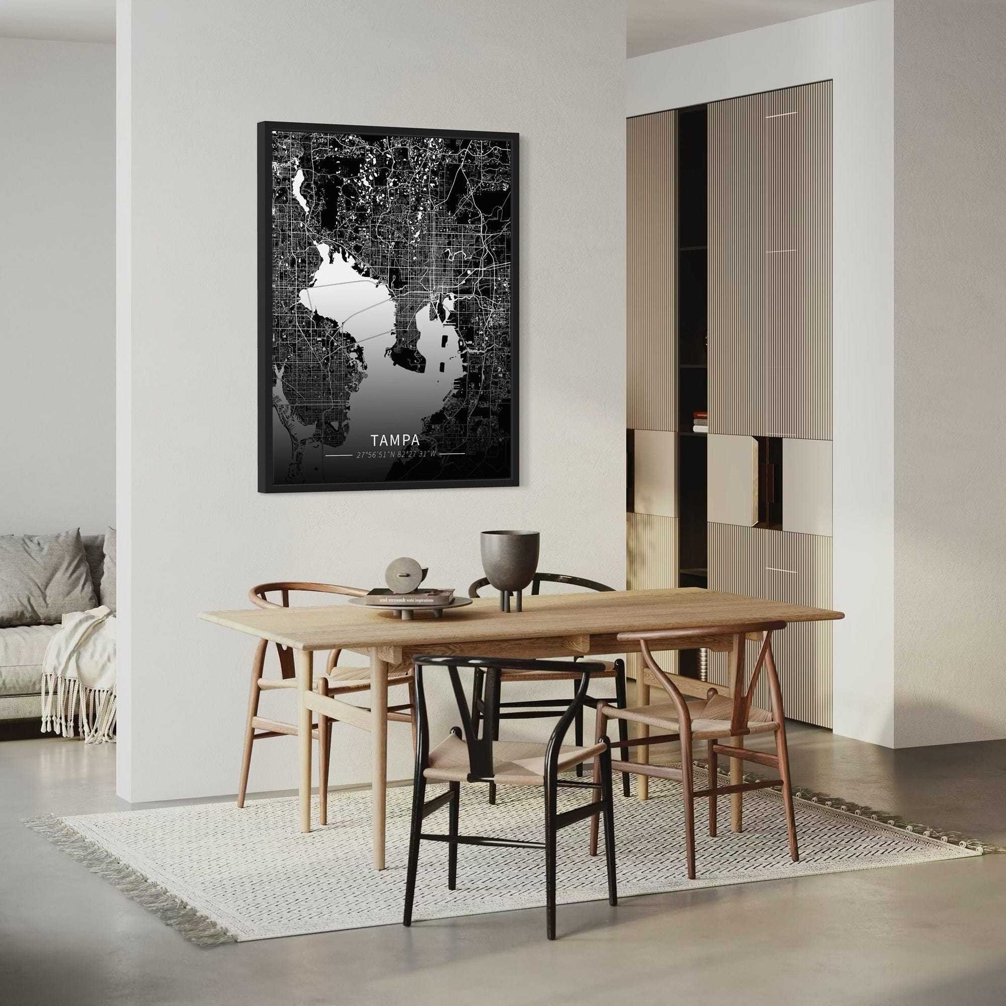 Tampa City Map Canvas