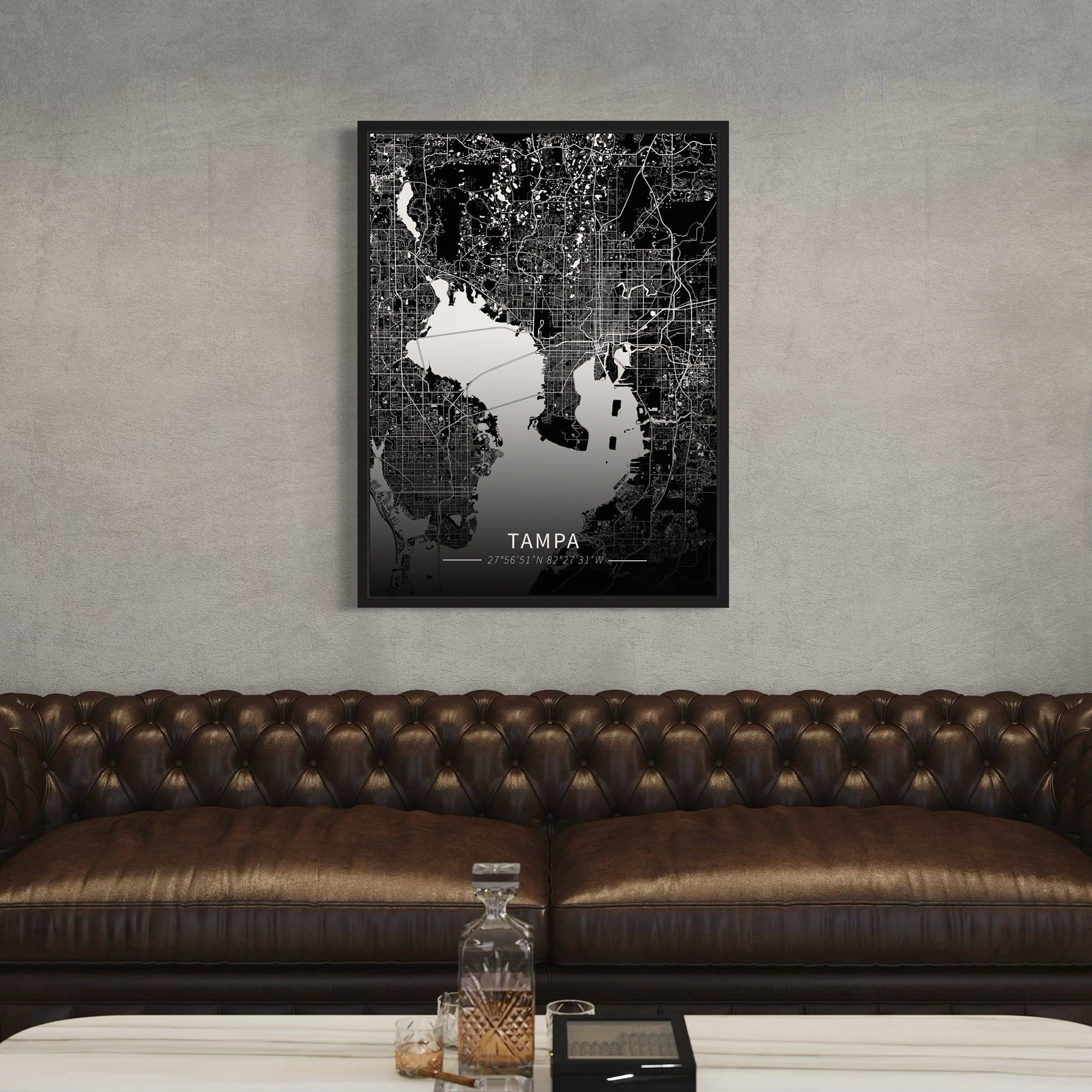 Tampa City Map Canvas