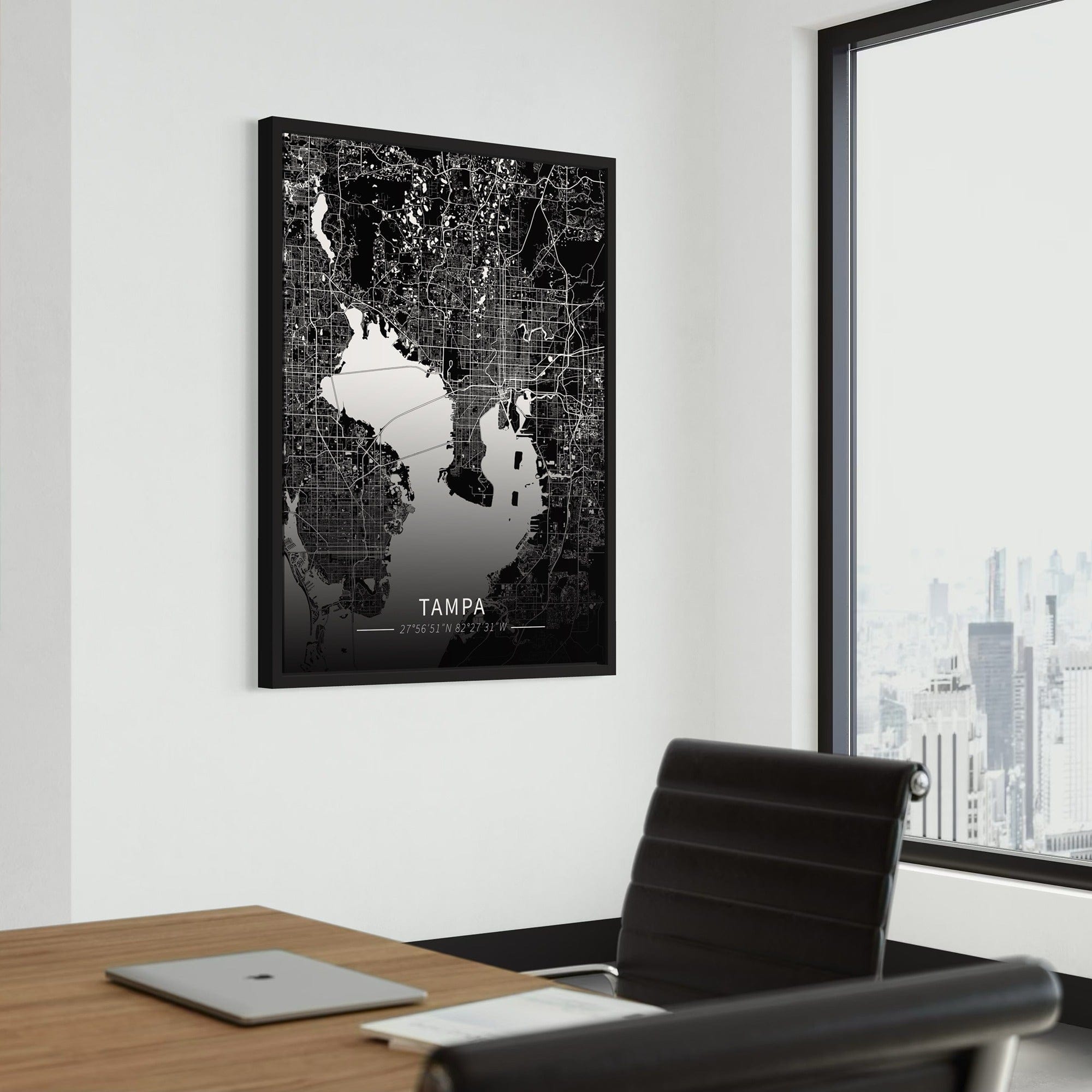 Tampa City Map Canvas