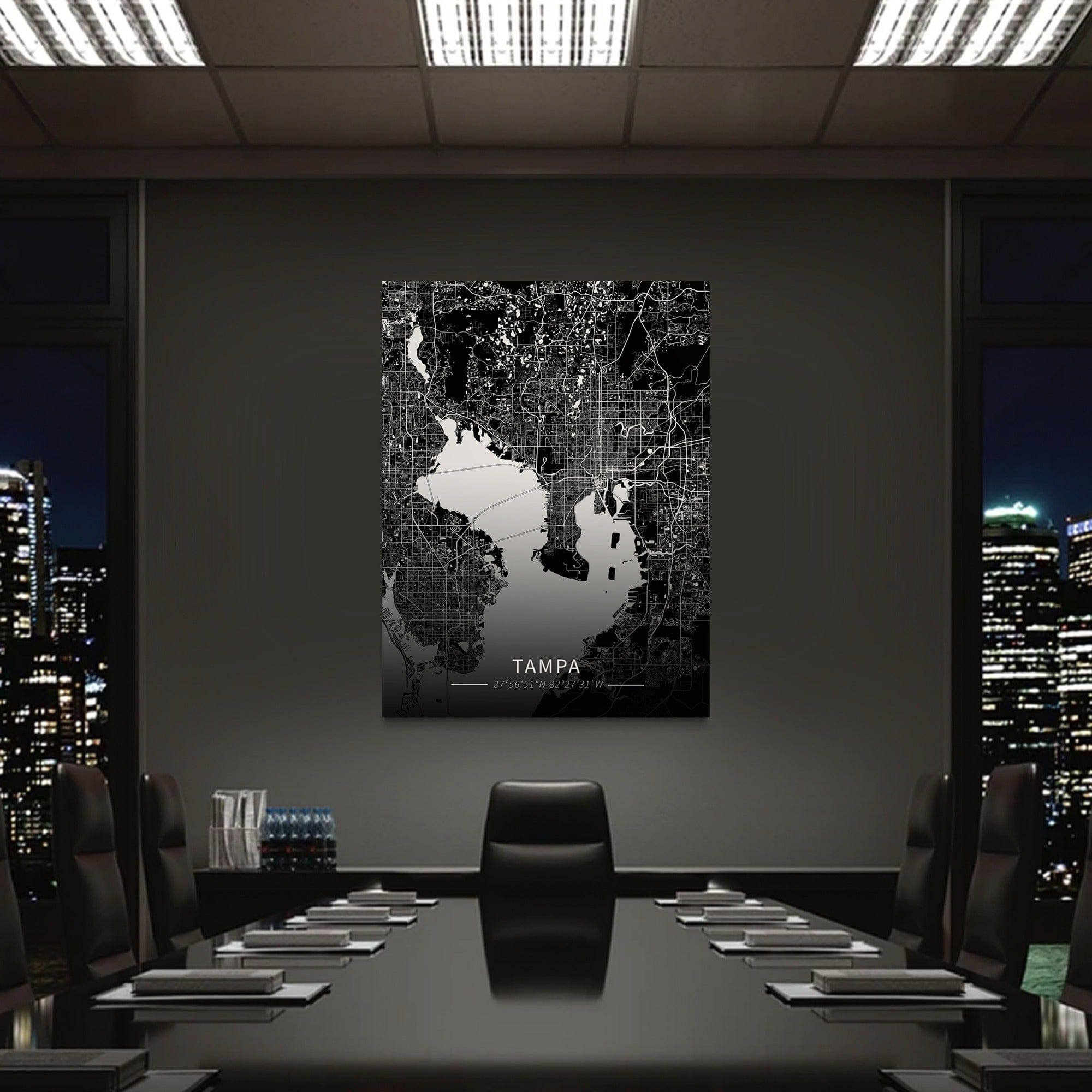 Tampa City Map Canvas