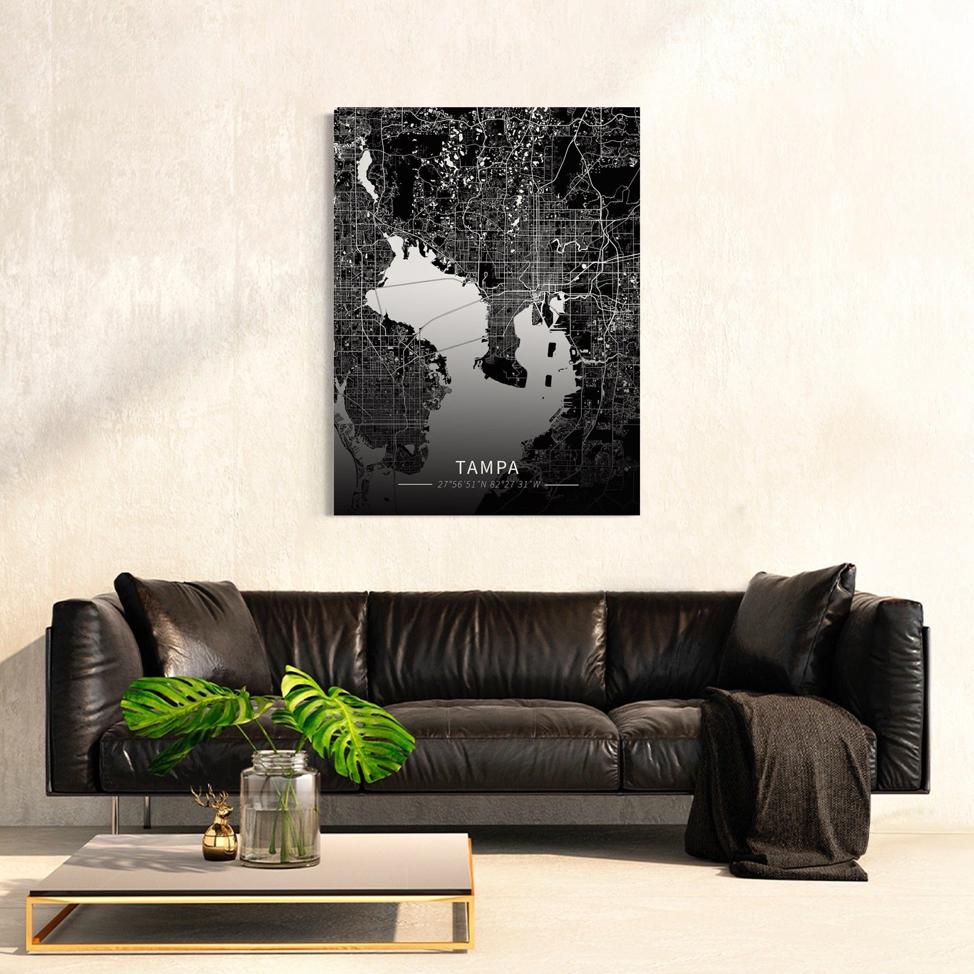 Tampa City Map Canvas