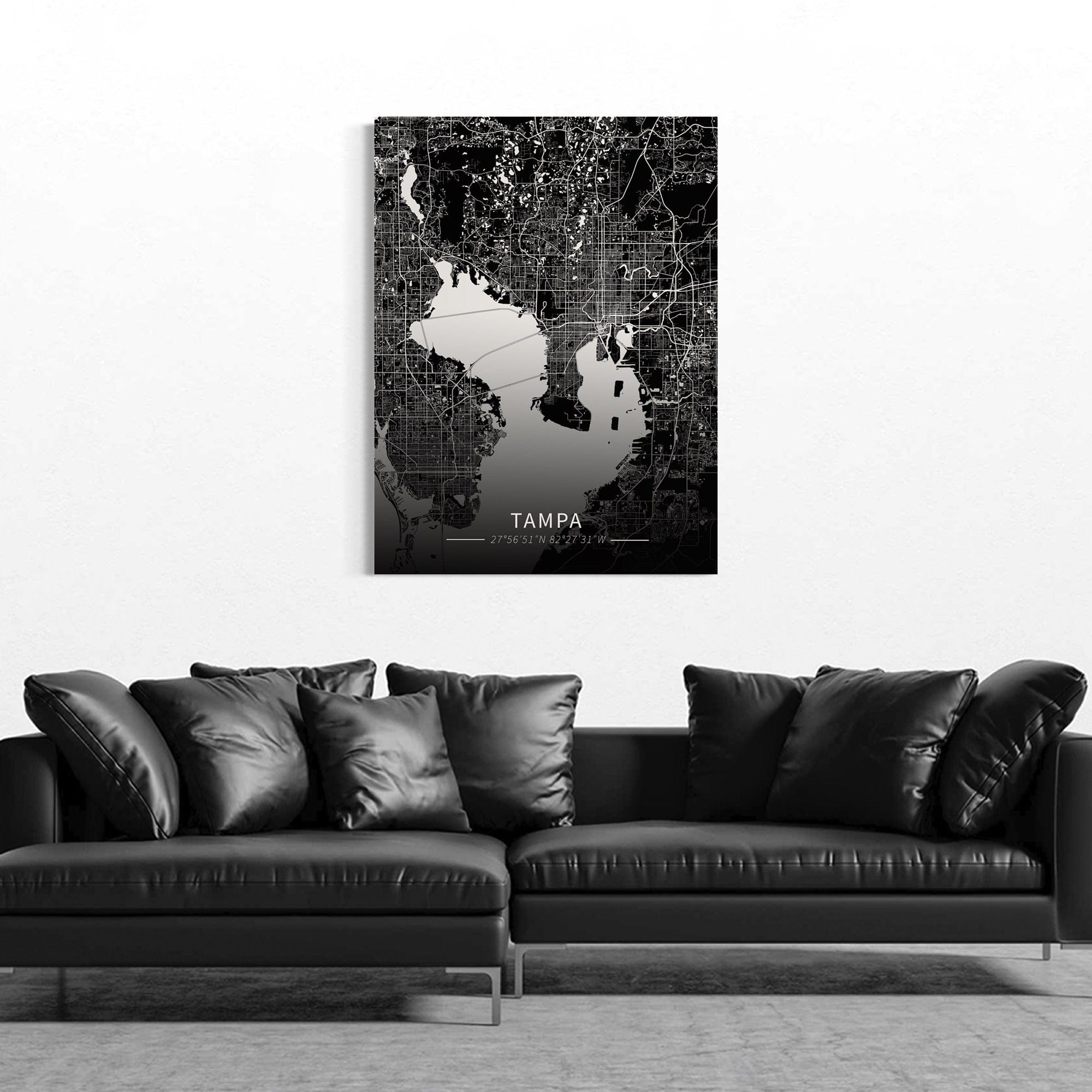 Tampa City Map Canvas
