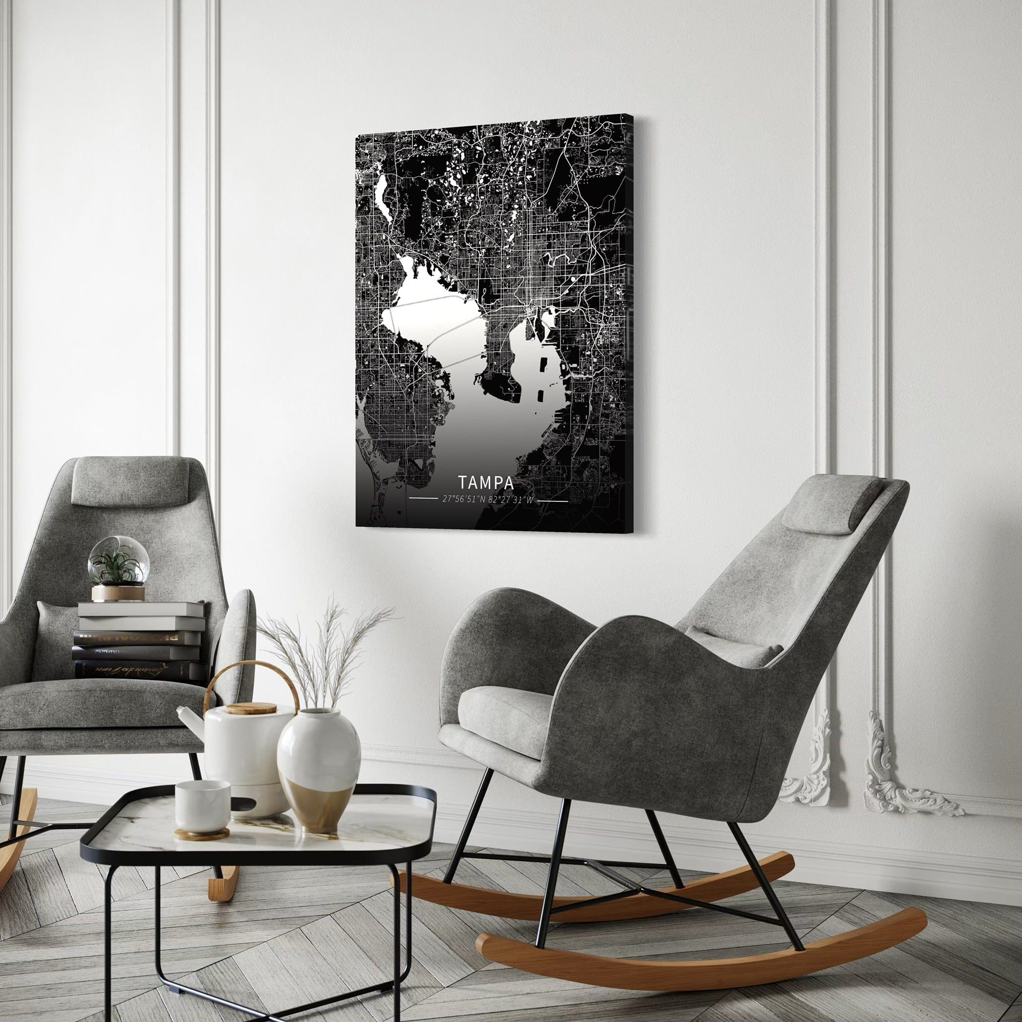 Tampa City Map Canvas