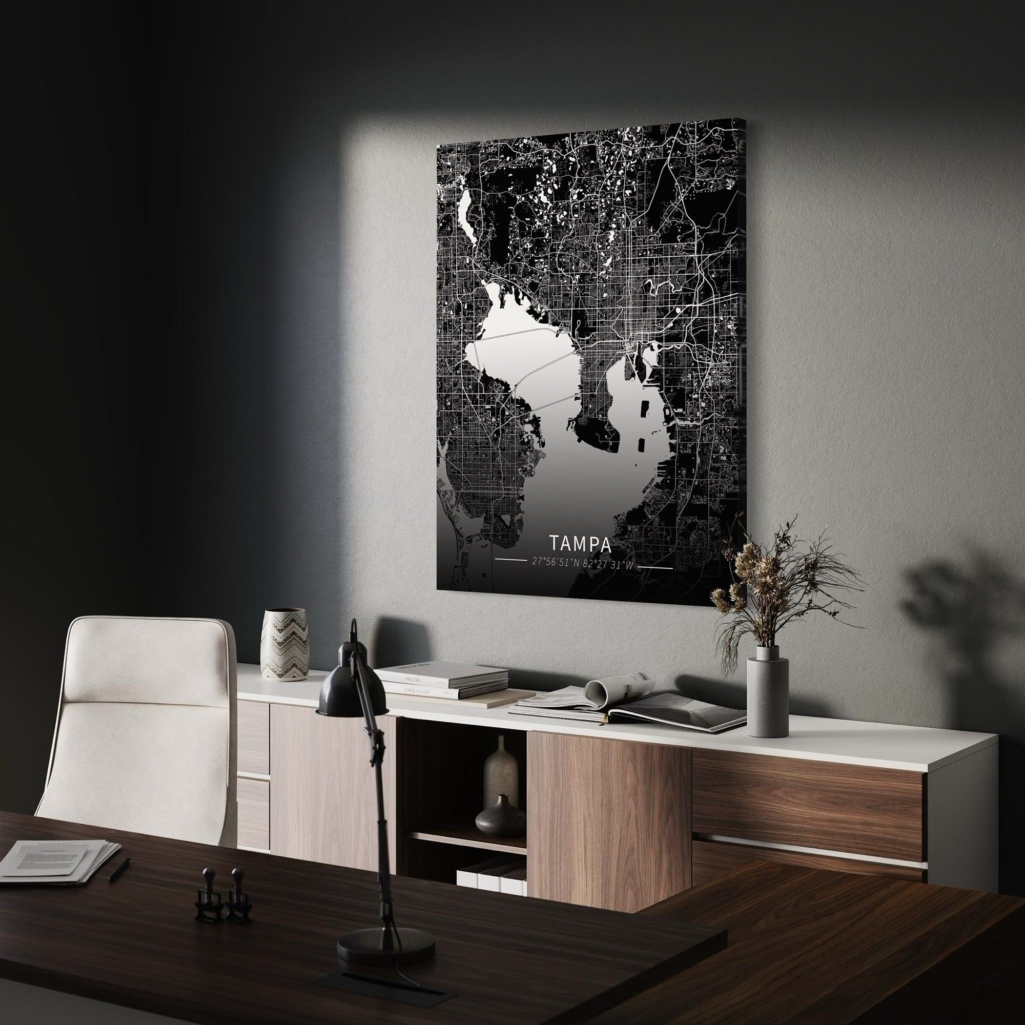 Tampa City Map Canvas