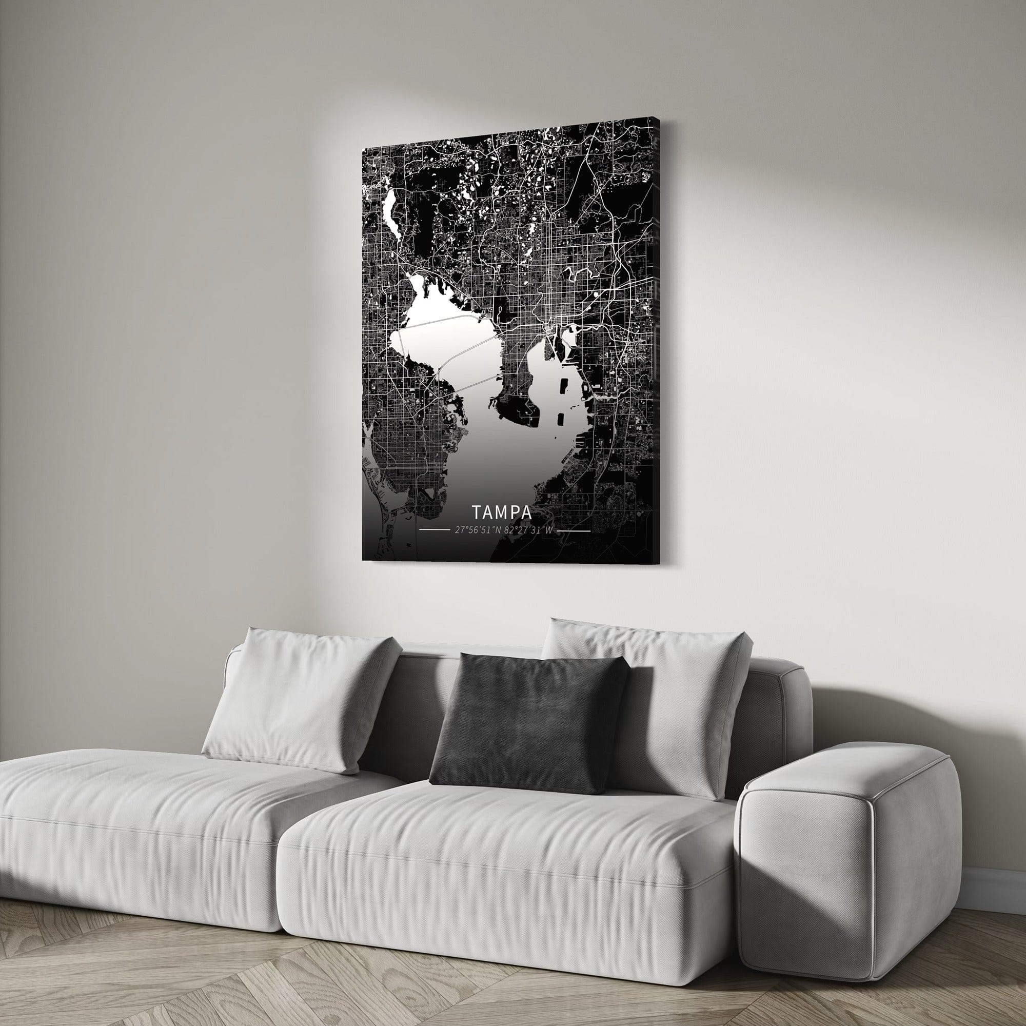 Tampa City Map Canvas