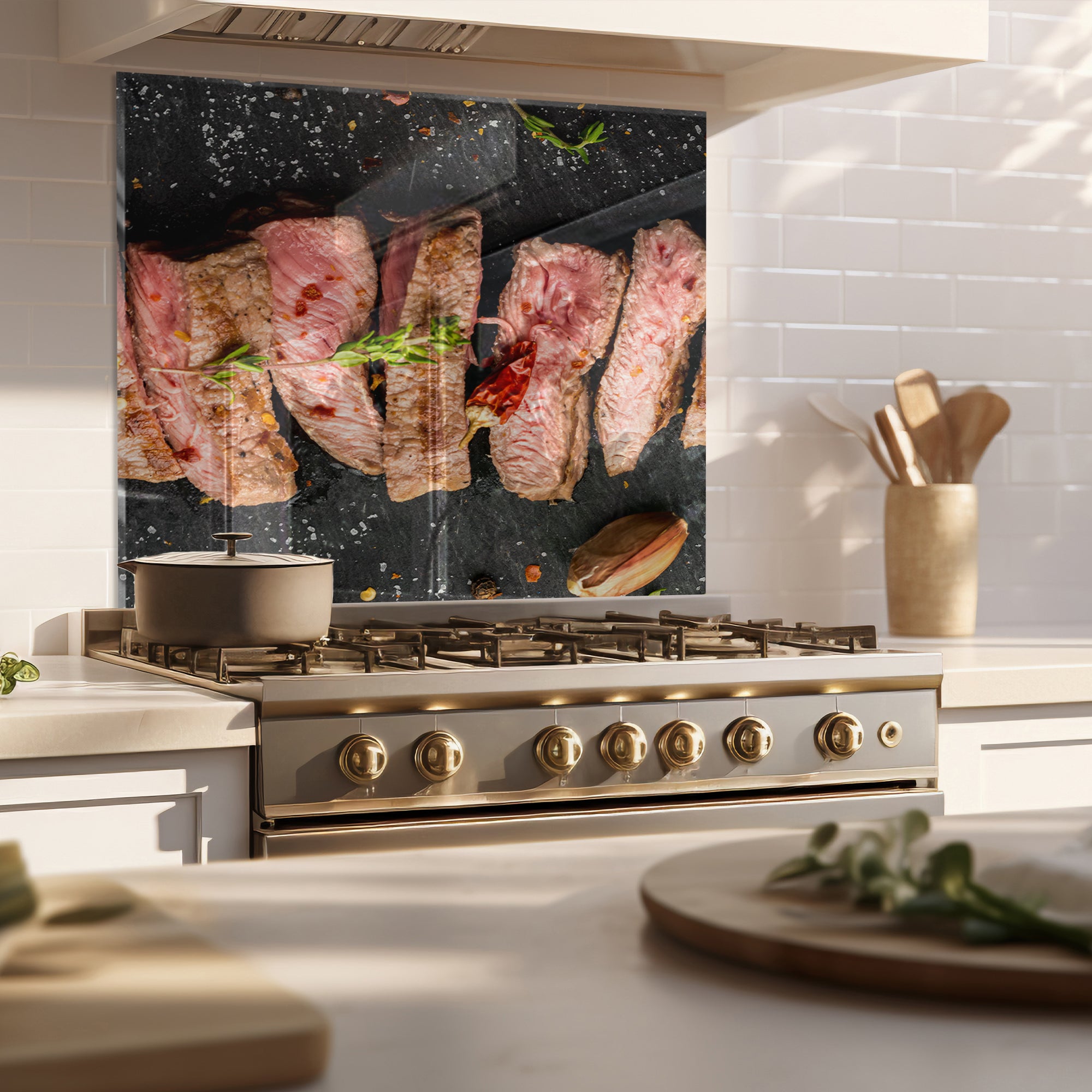 The Art of Grilling – Tempered Glass Kitchen Backsplash