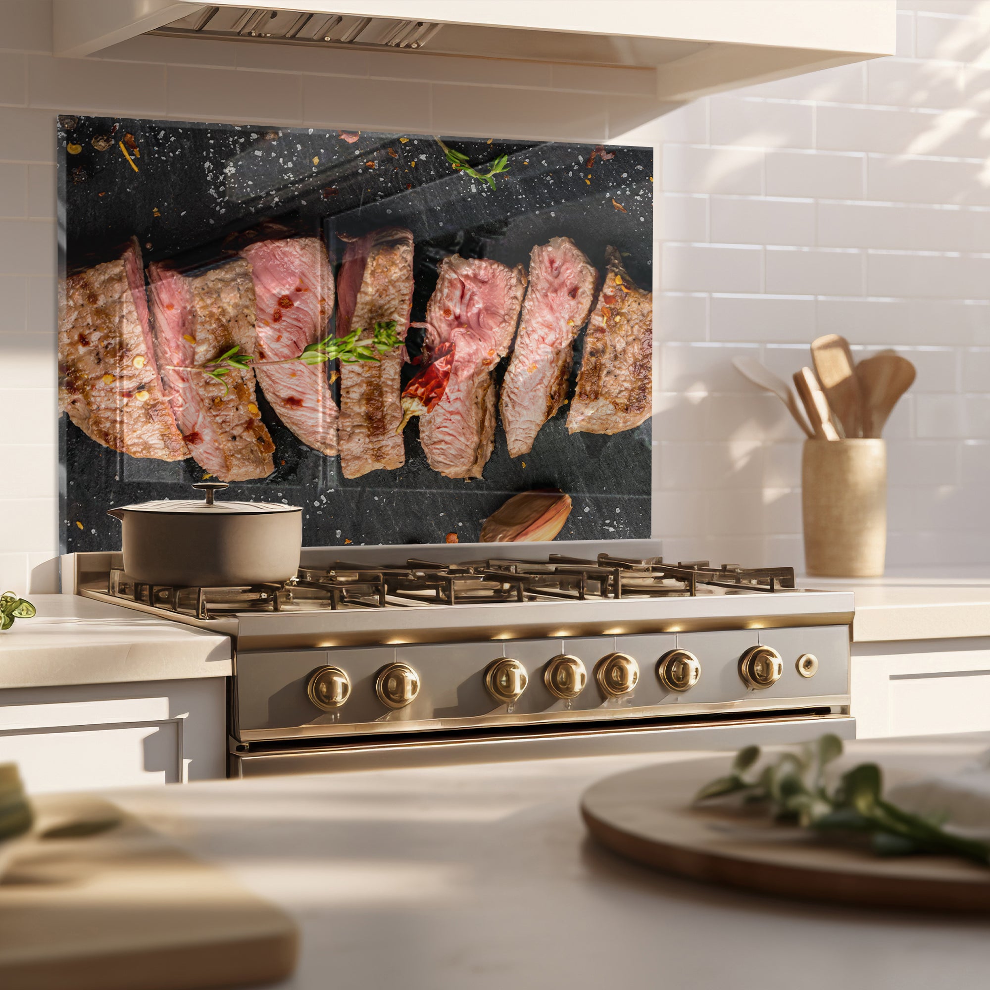 The Art of Grilling – Tempered Glass Kitchen Backsplash