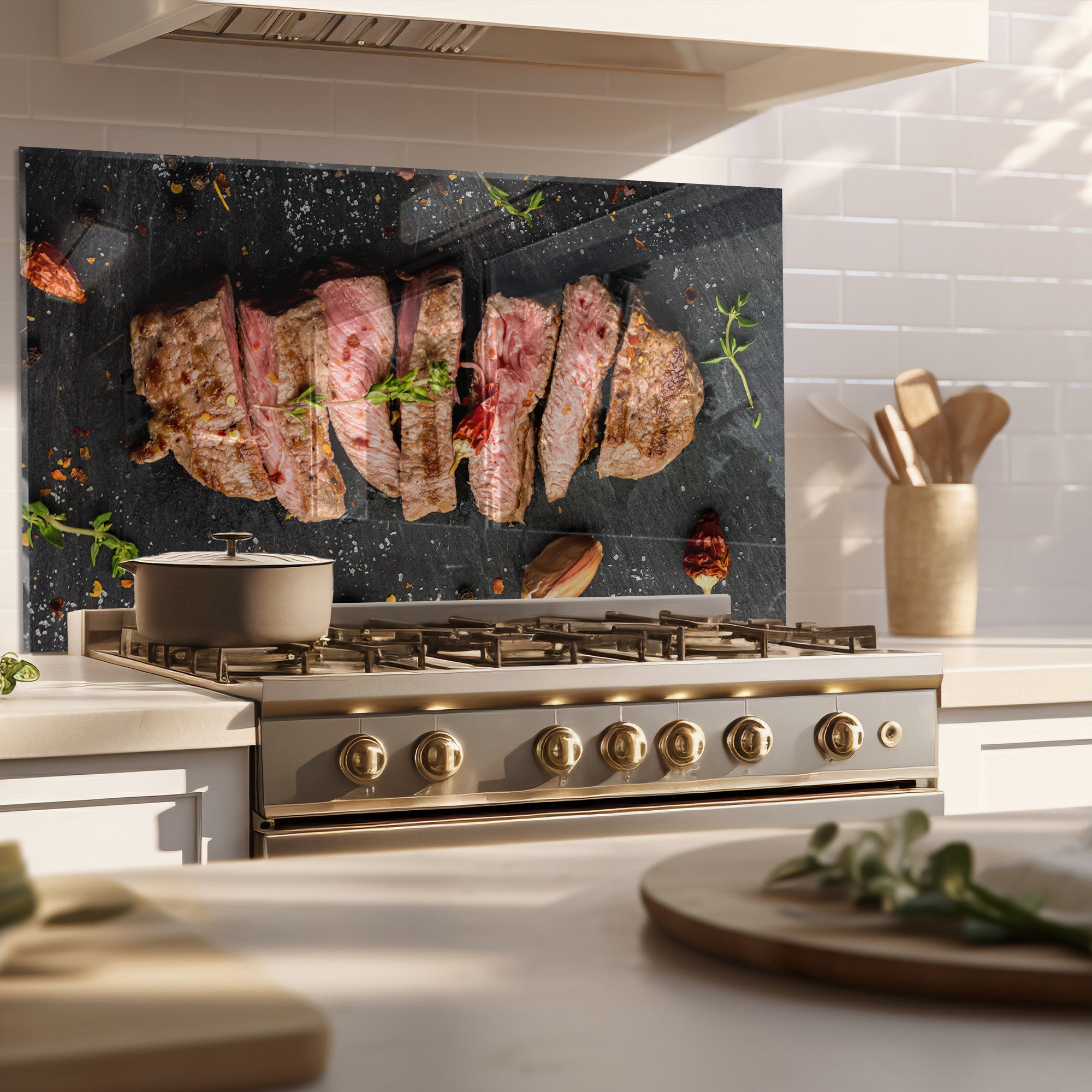 The Art of Grilling – Tempered Glass Kitchen Backsplash