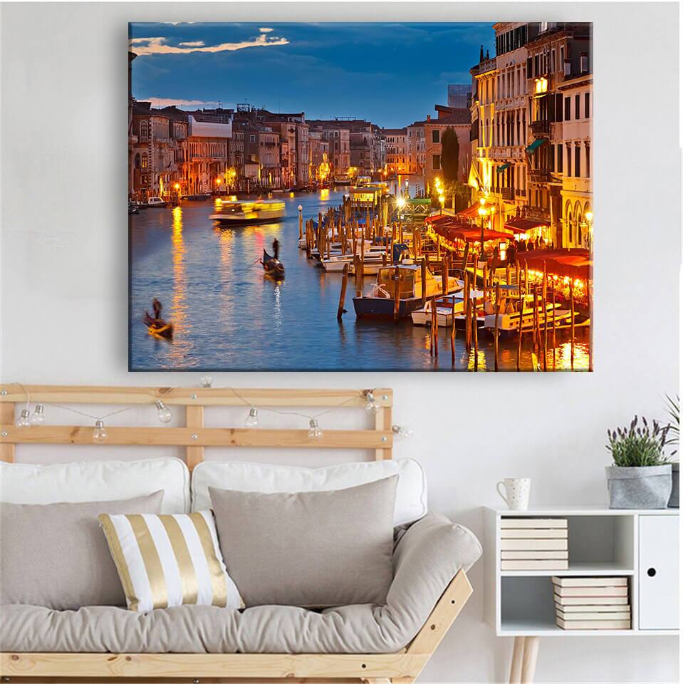 Venice at Night Canvas