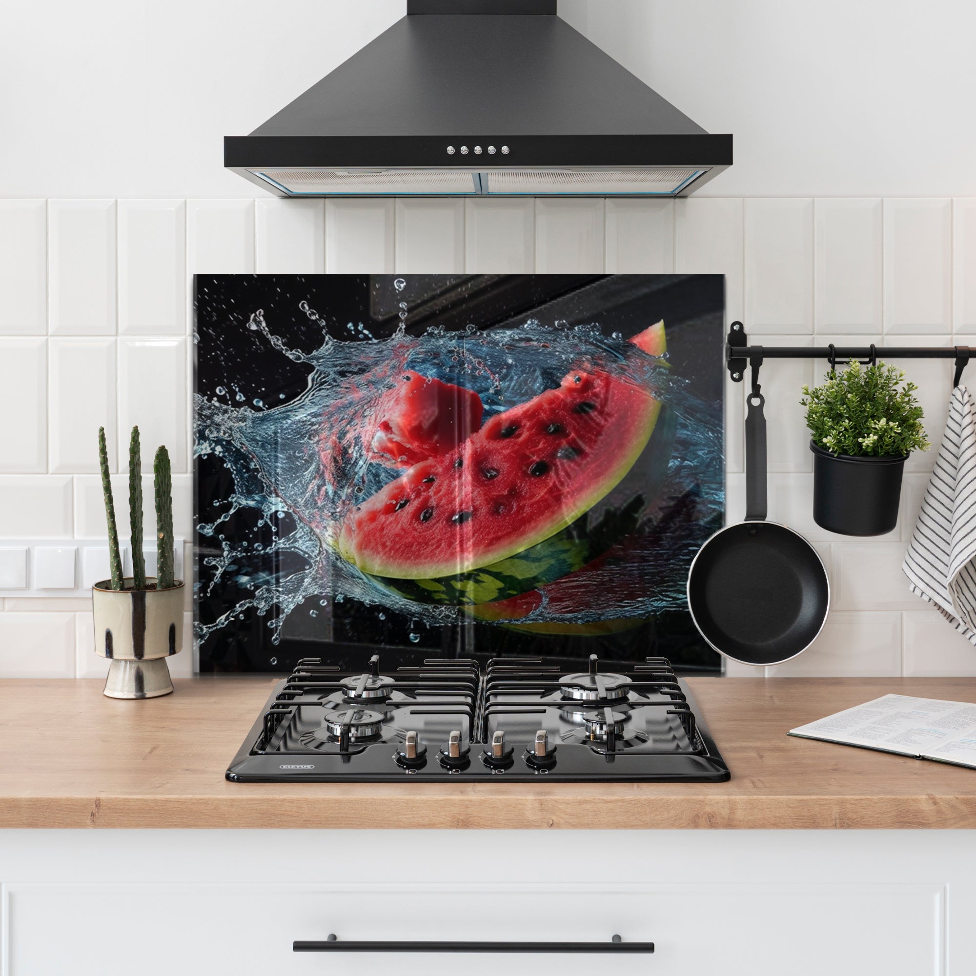 Watermelon Splash – Juicy Tempered Glass Kitchen Backsplash