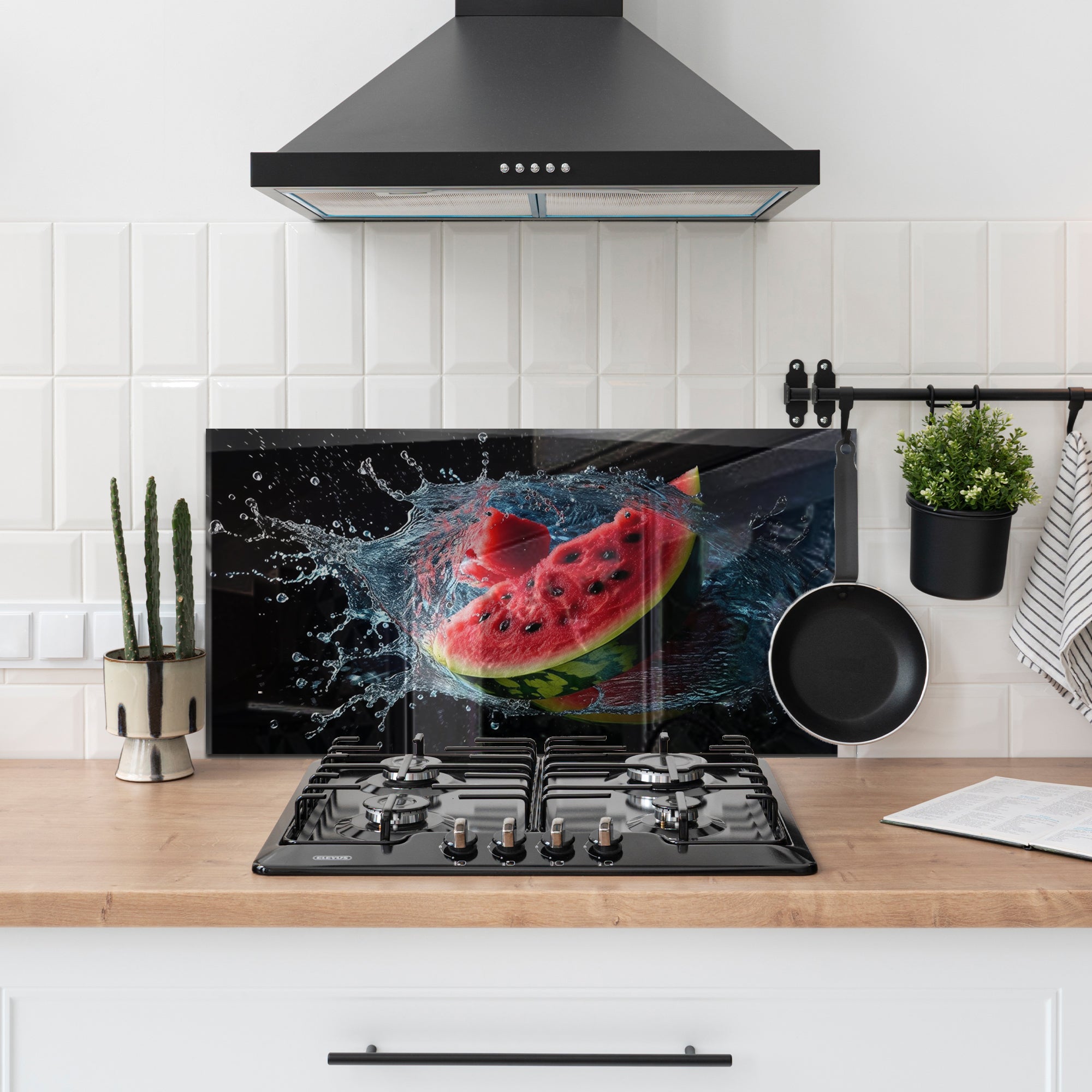 Watermelon Splash – Juicy Tempered Glass Kitchen Backsplash