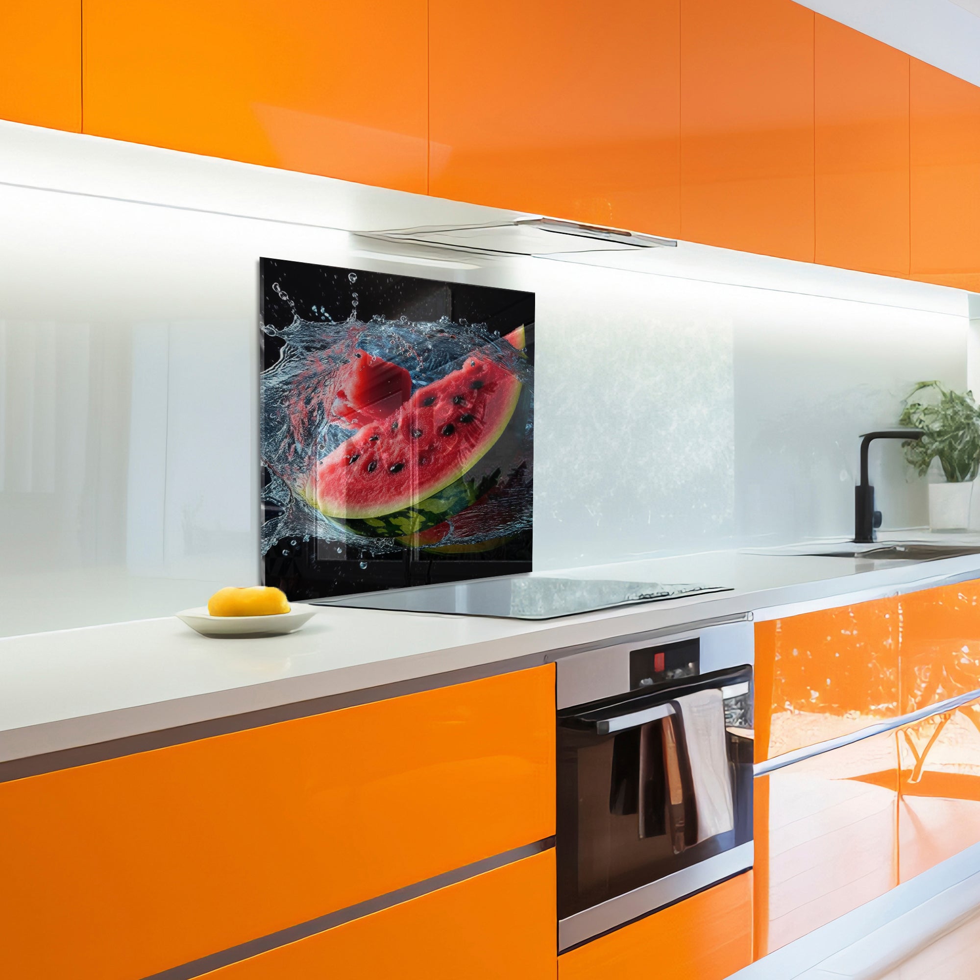 Watermelon Splash – Juicy Tempered Glass Kitchen Backsplash