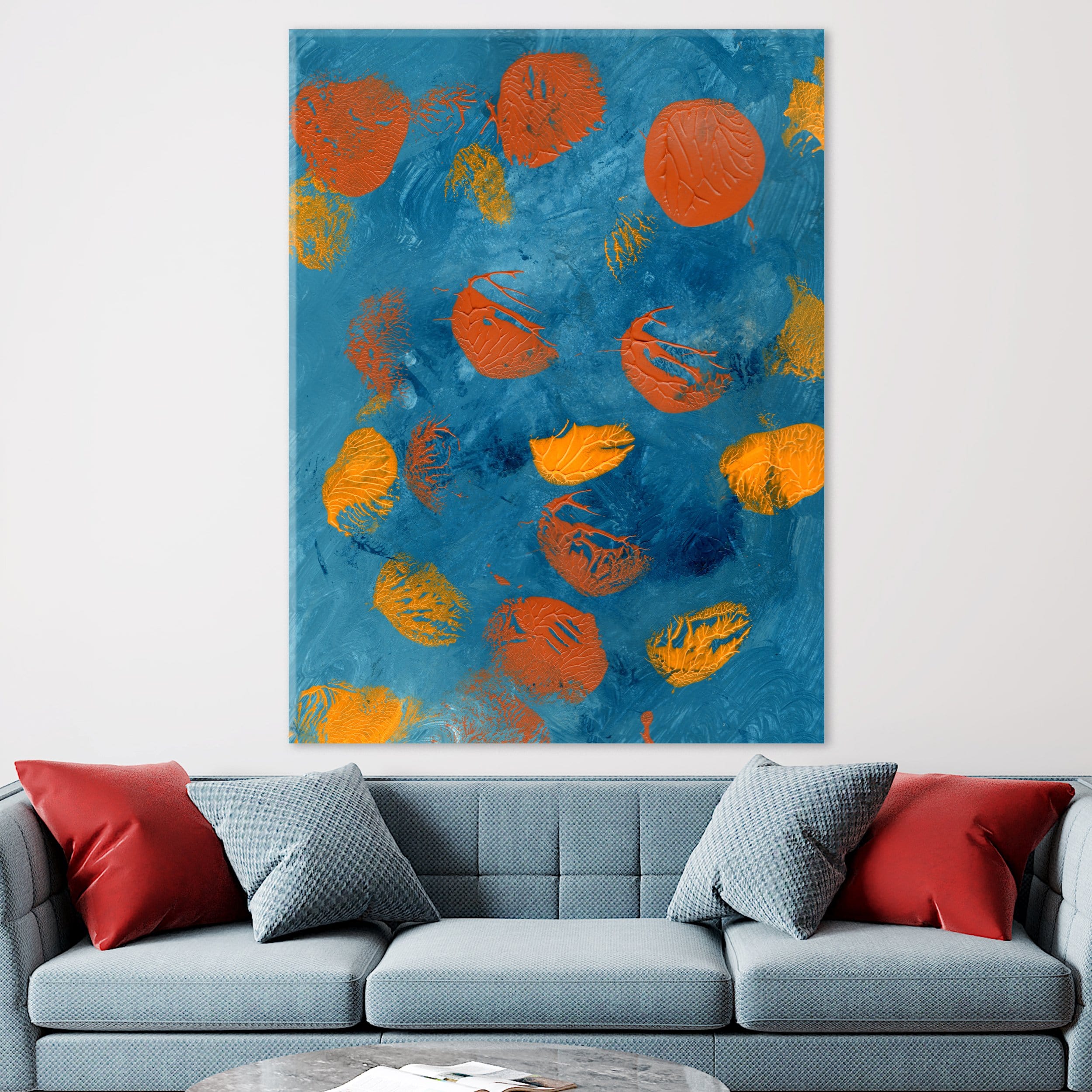 Yellow Orange Leaves Canvas