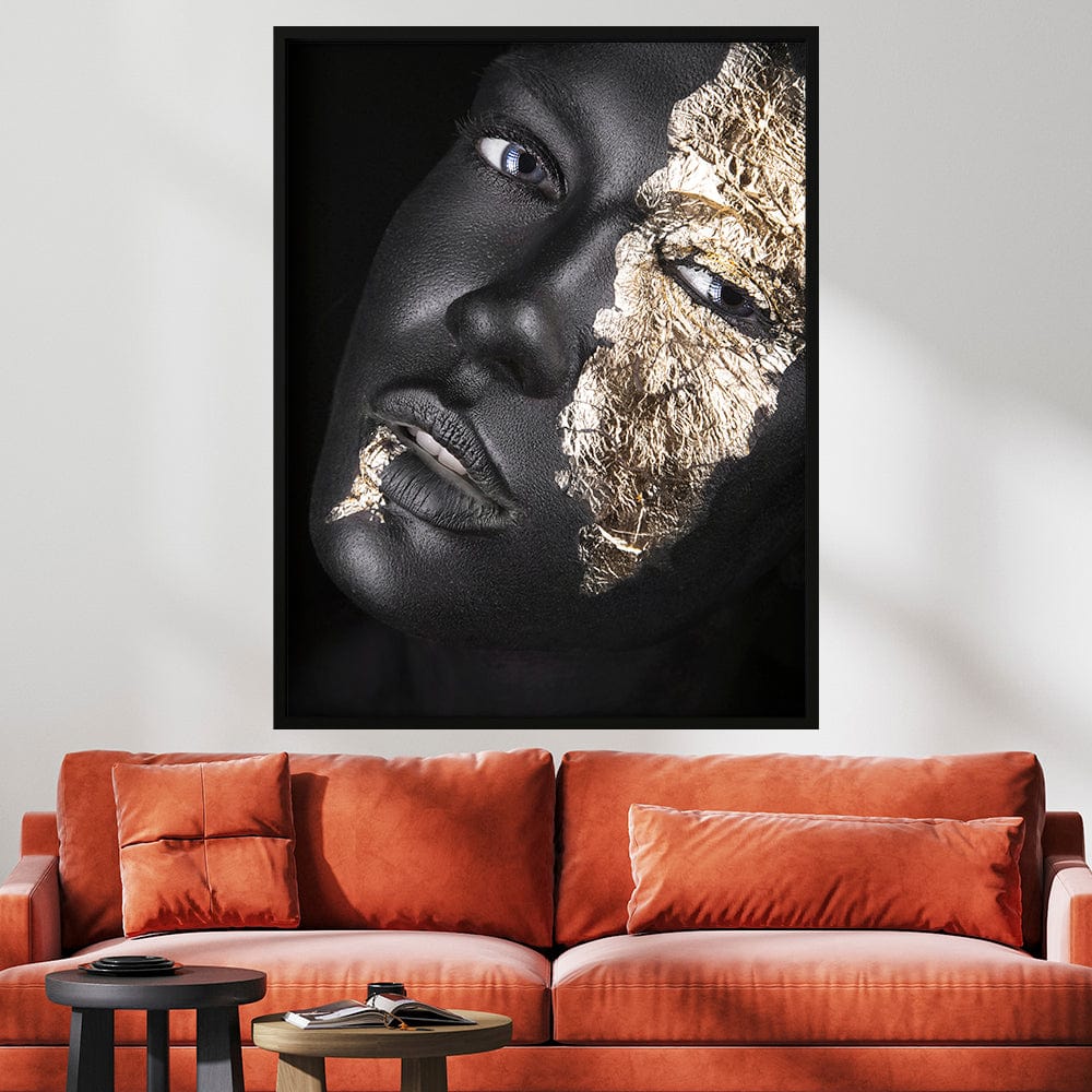 Black & Gold Face Canvas