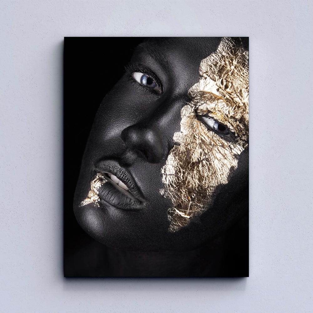 Black & Gold Face Canvas