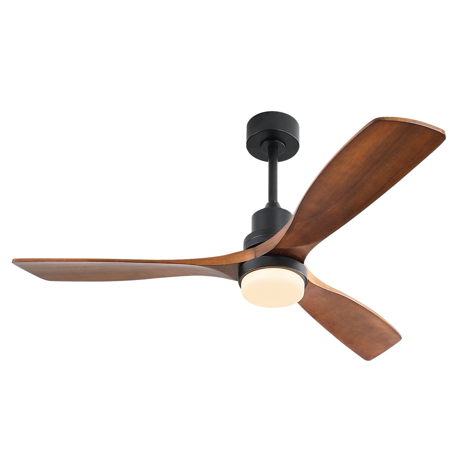 52″ Matt Black Ceiling Fan With Light