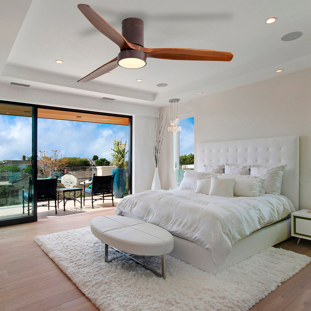 52″ Flush Mount Ceiling Fan With Light