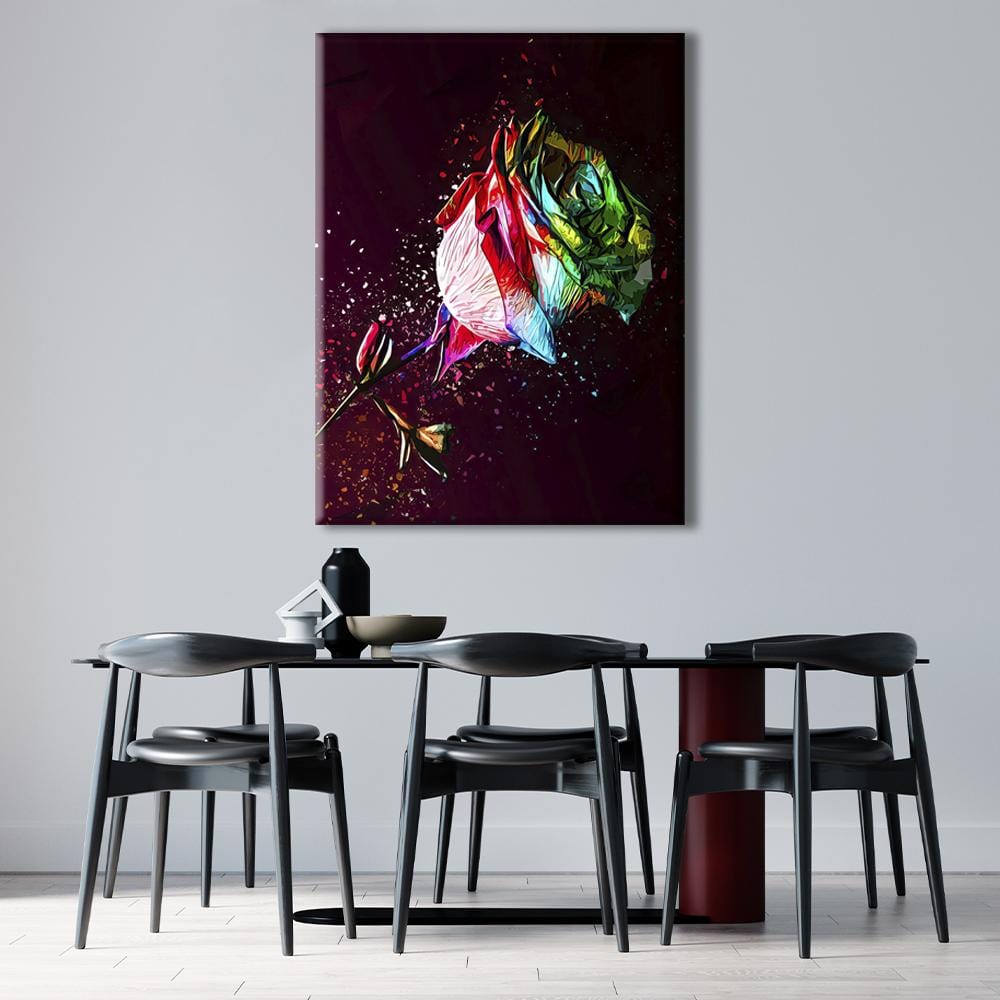 Colored Rose Canvas