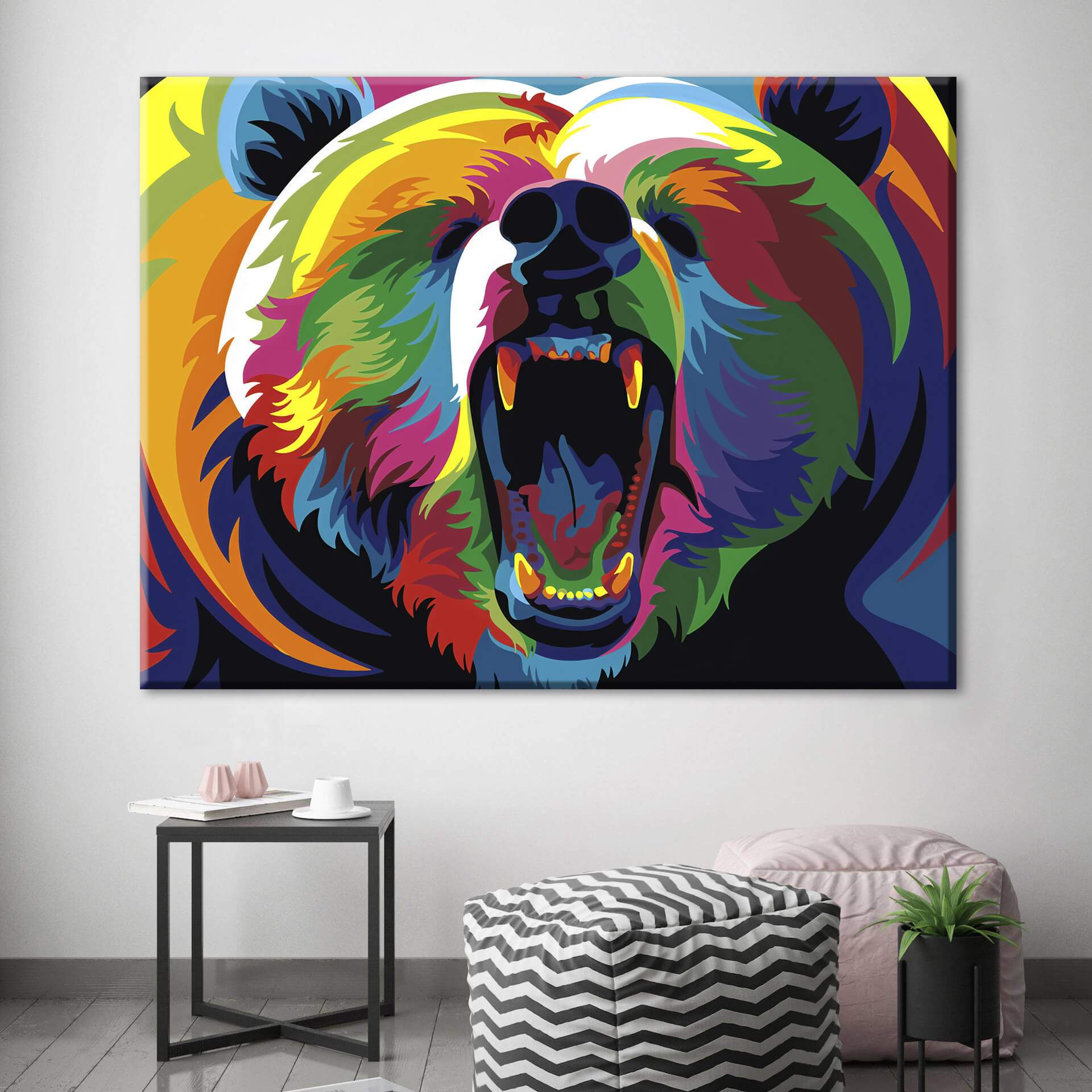 Colorful Bear Canvas